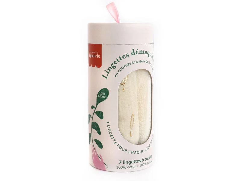 Kit Couture - 7 Lingettes Démaquillantes À Coudre - Ecru/Or - Image 3