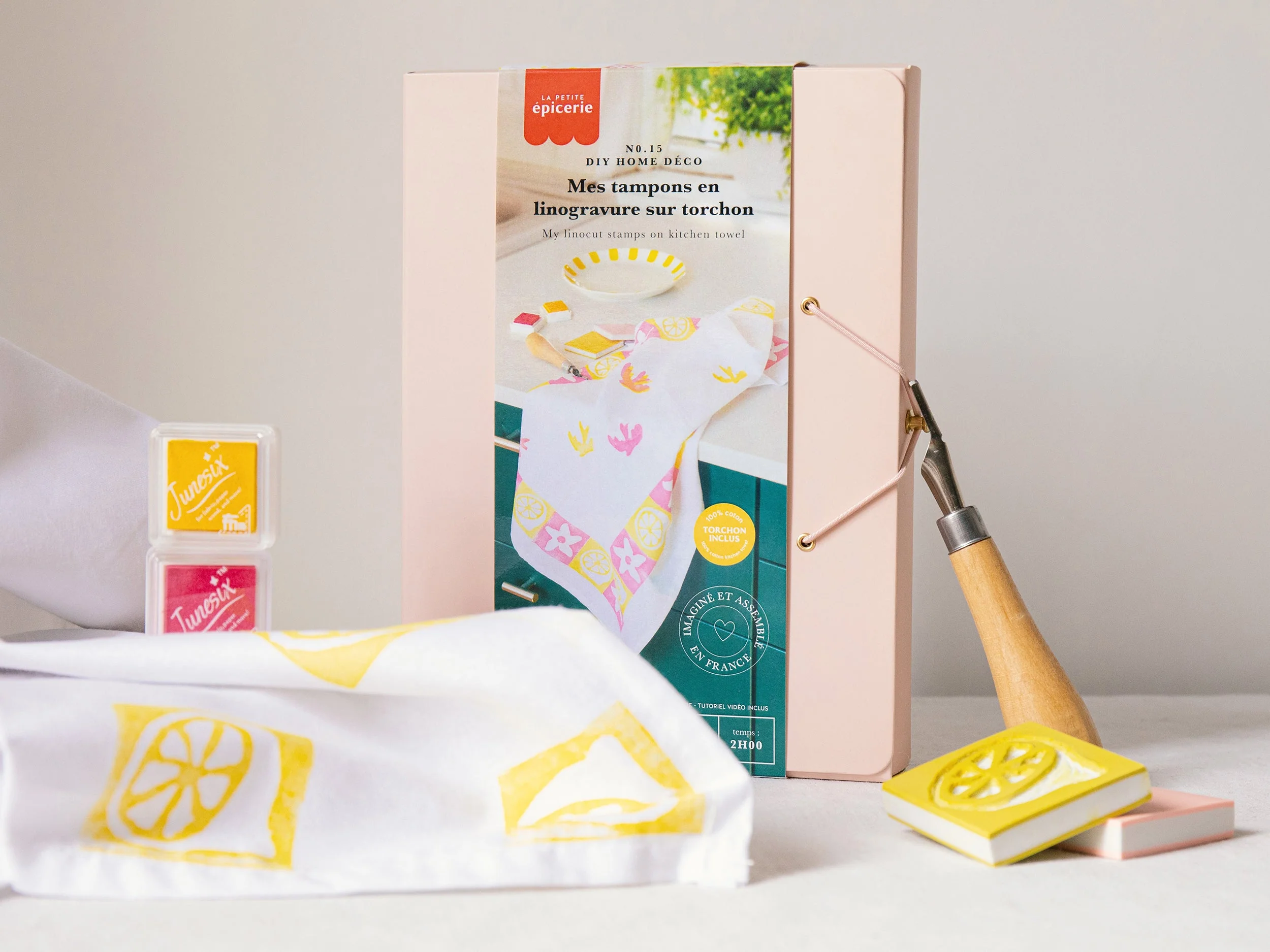 Kit Diy Home Déco - Mes Tampons En Linogravure Sur Torchon - Image 2