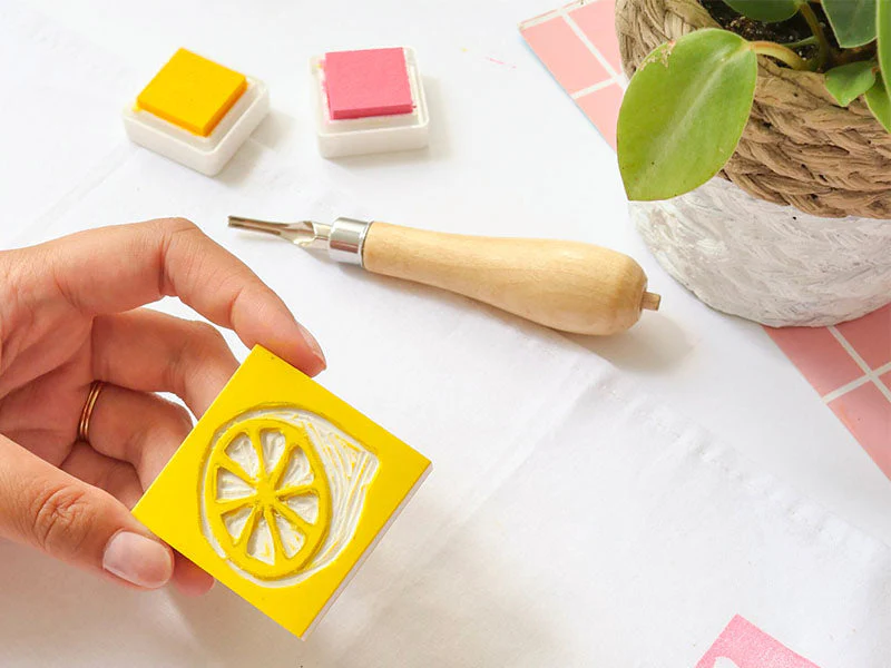Kit Diy Home Déco - Mes Tampons En Linogravure Sur Torchon - Image 7