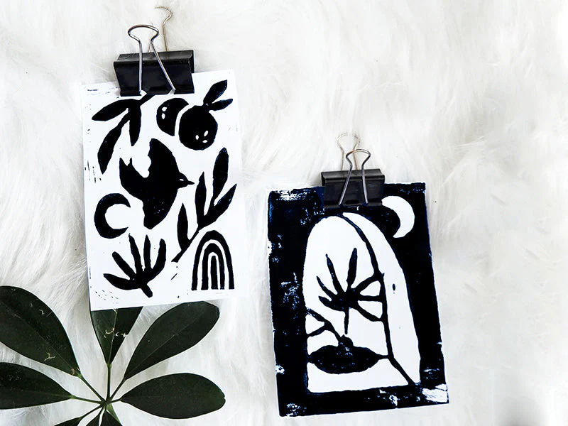 Kit Diy Deco - Mes Cartes En Linogravure - Image 7