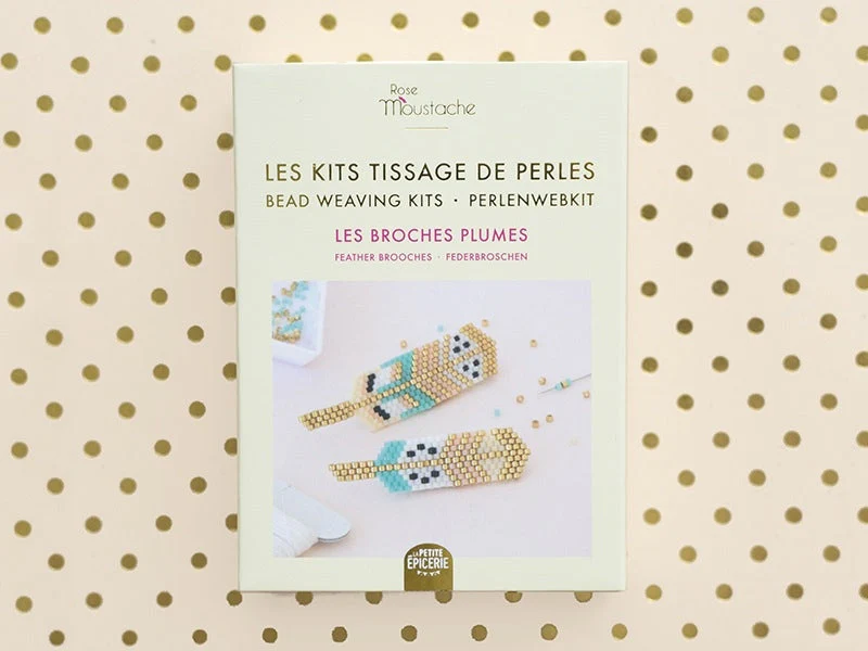 Kit Rose Moustache - Tissage De Perles Miyuki - Les Broches Plumes - Image 4