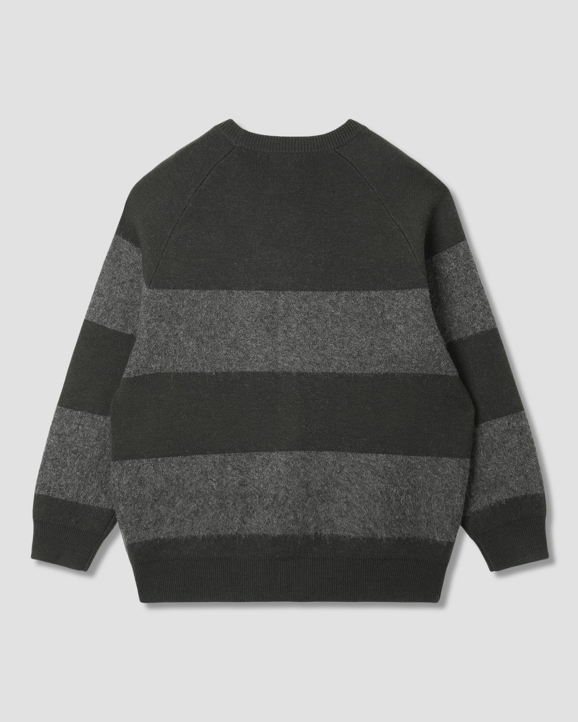 Knitted Cardigan - Botanical Green/Charcoal Stripe - Image 2