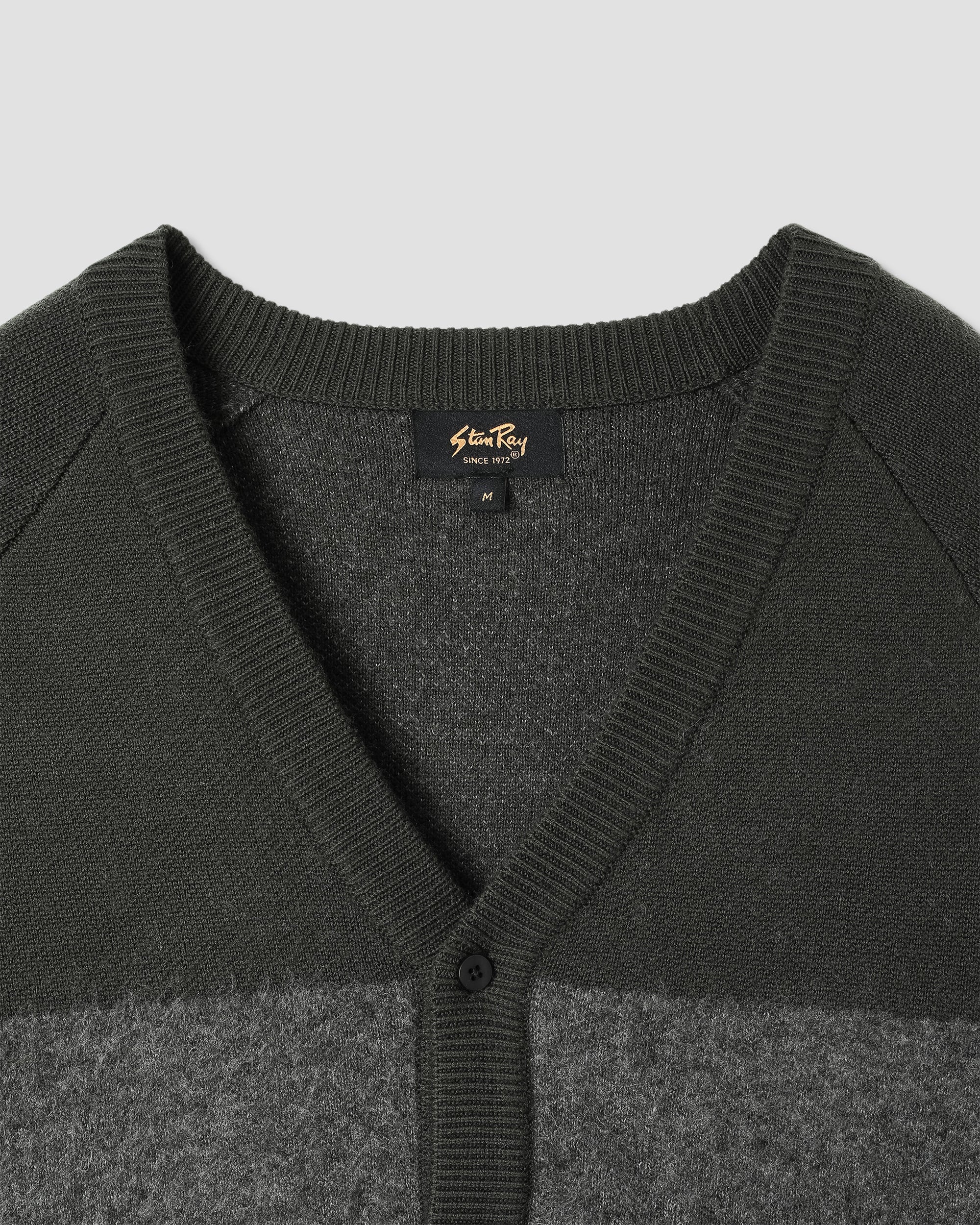 Knitted Cardigan - Botanical Green/Charcoal Stripe - Image 3