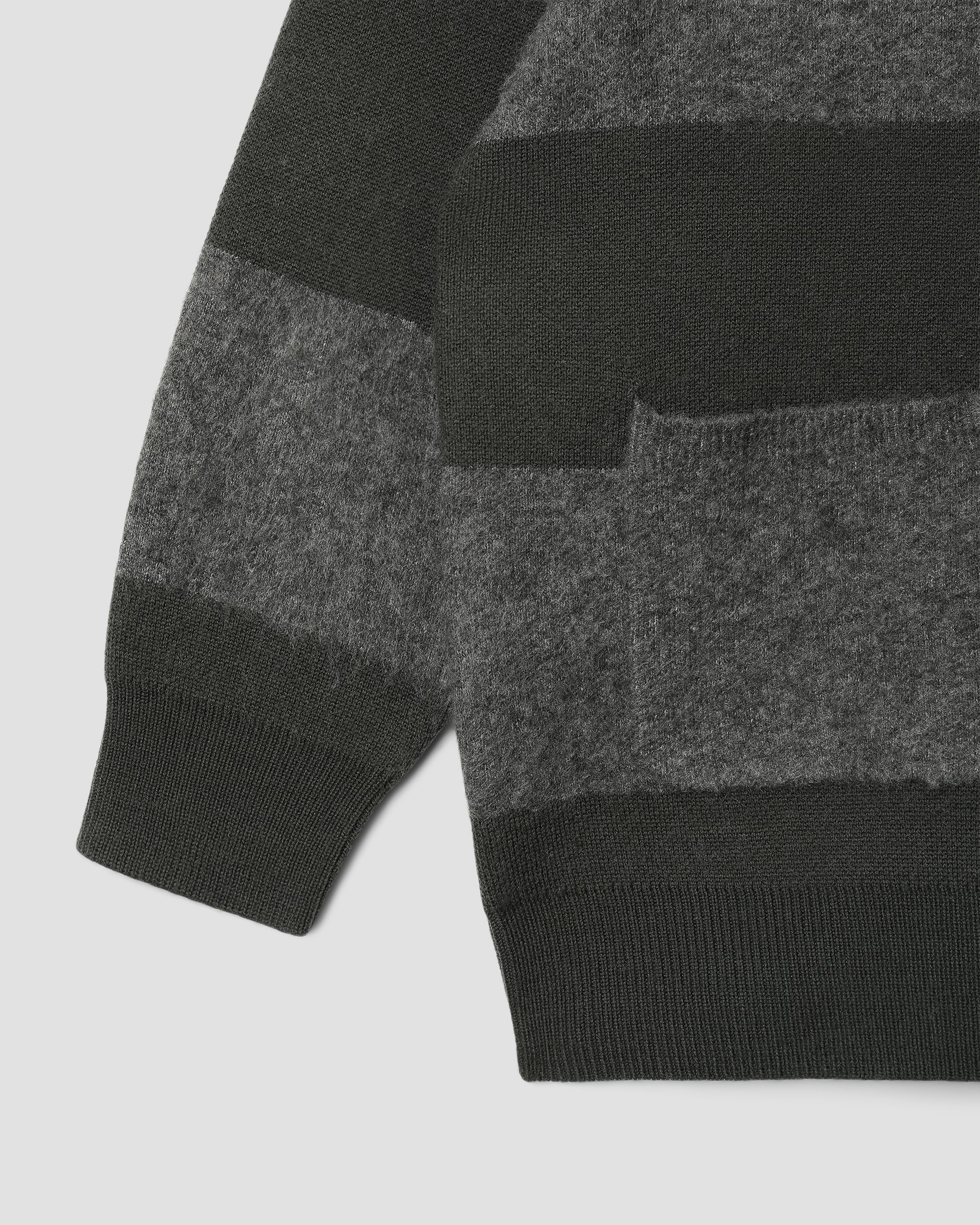Knitted Cardigan - Botanical Green/Charcoal Stripe - Image 4