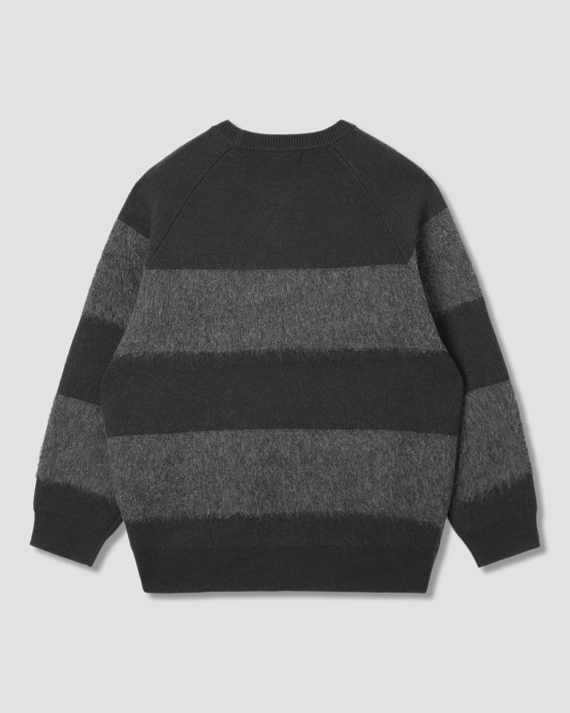 Knitted Sweater - Botanical Green/Charcoal Stripe - Image 2