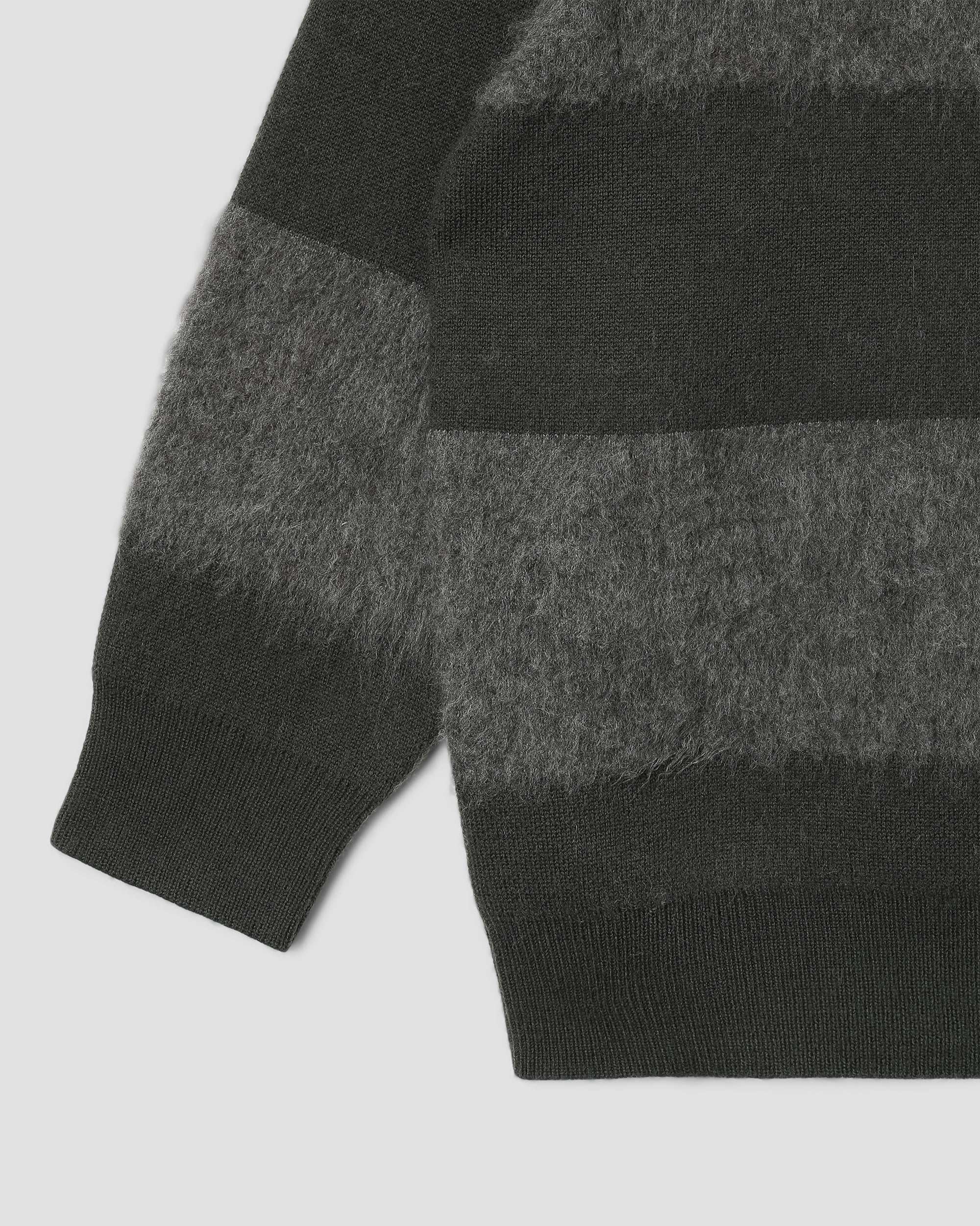 Knitted Sweater - Botanical Green/Charcoal Stripe - Image 4