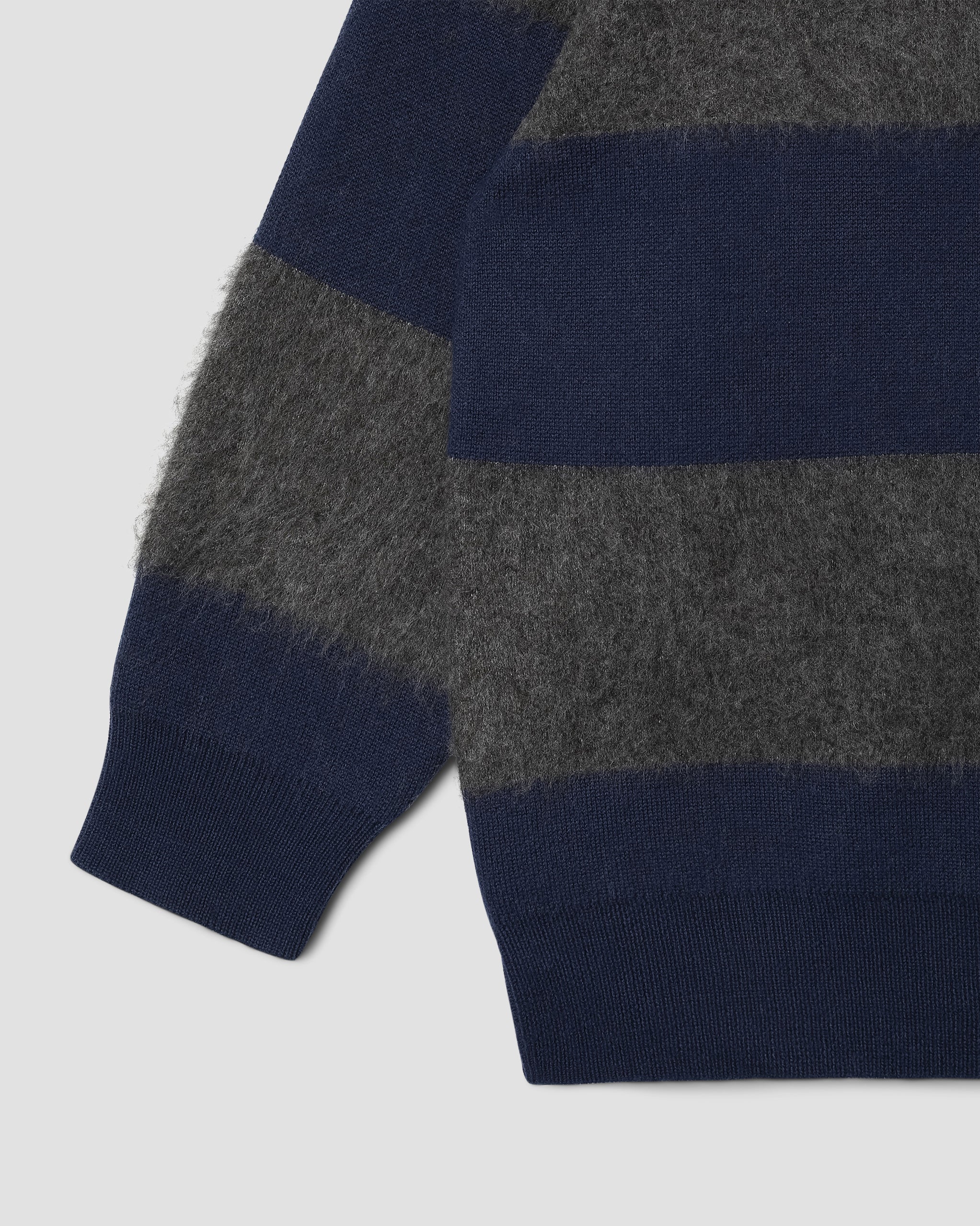 Knitted Sweater - Navy/Charcoal Border Stripe - Image 4