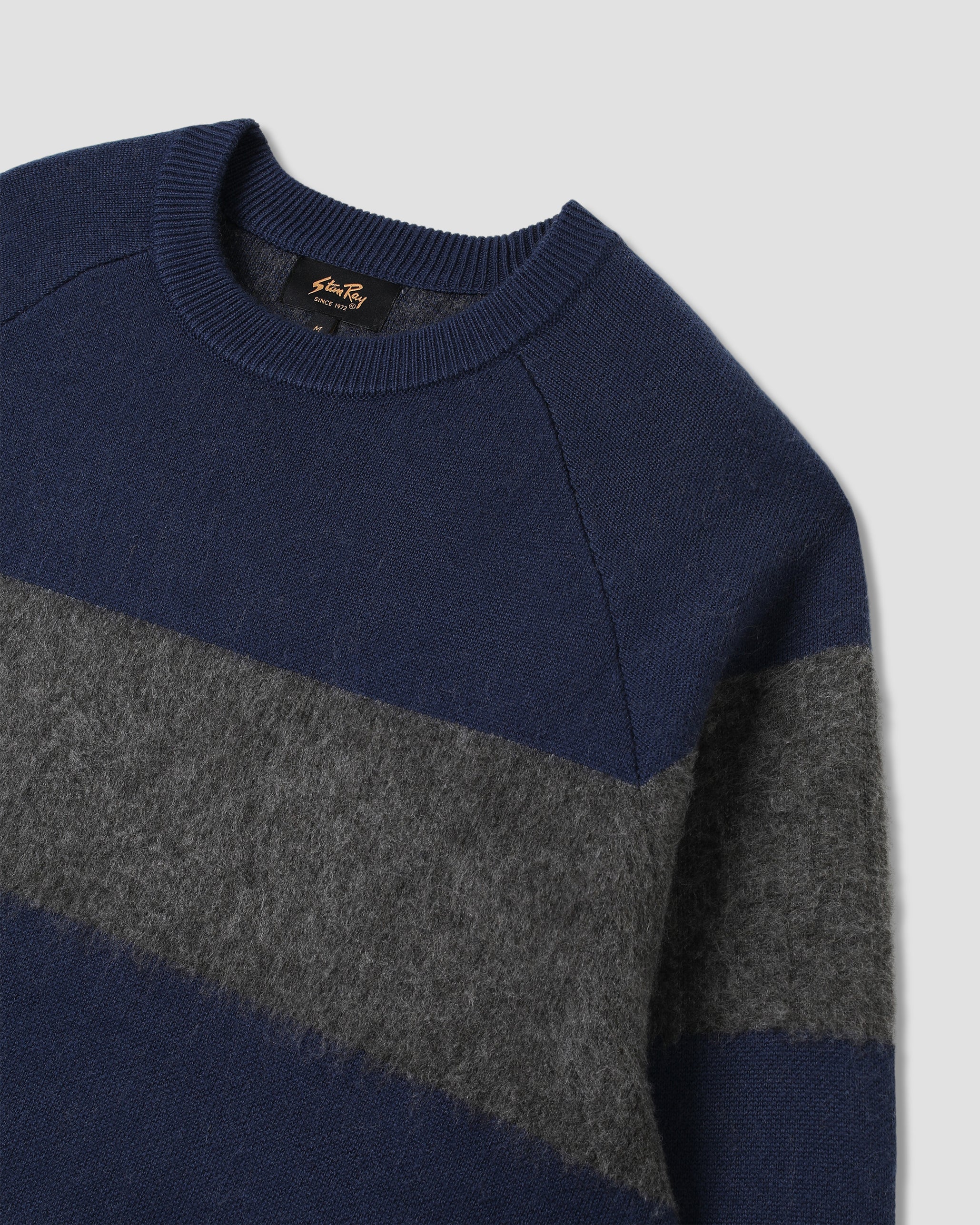 Knitted Sweater - Navy/Charcoal Border Stripe - Image 5