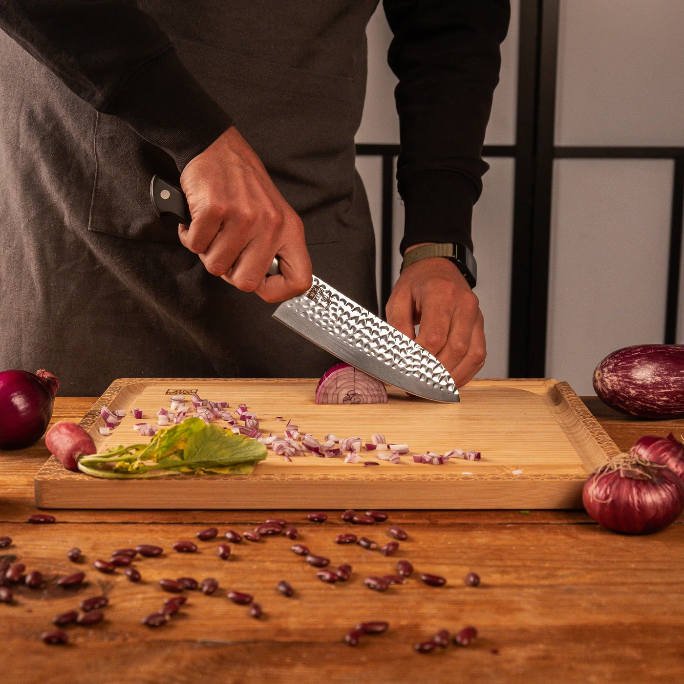 Collection Hashi Tsuchime - Couteau Santoku - 16cm - Image 4