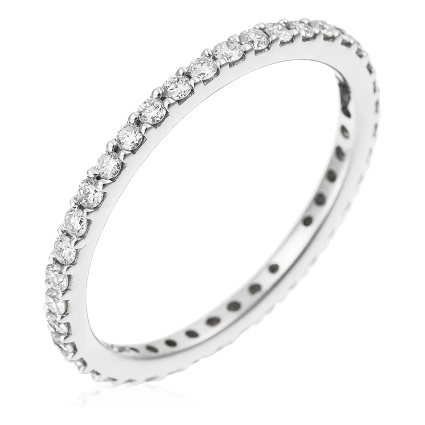 Bague "Tour Complet Lumineux" Diamants 0,4/39 - Or Blanc 375/1000 - Image 2