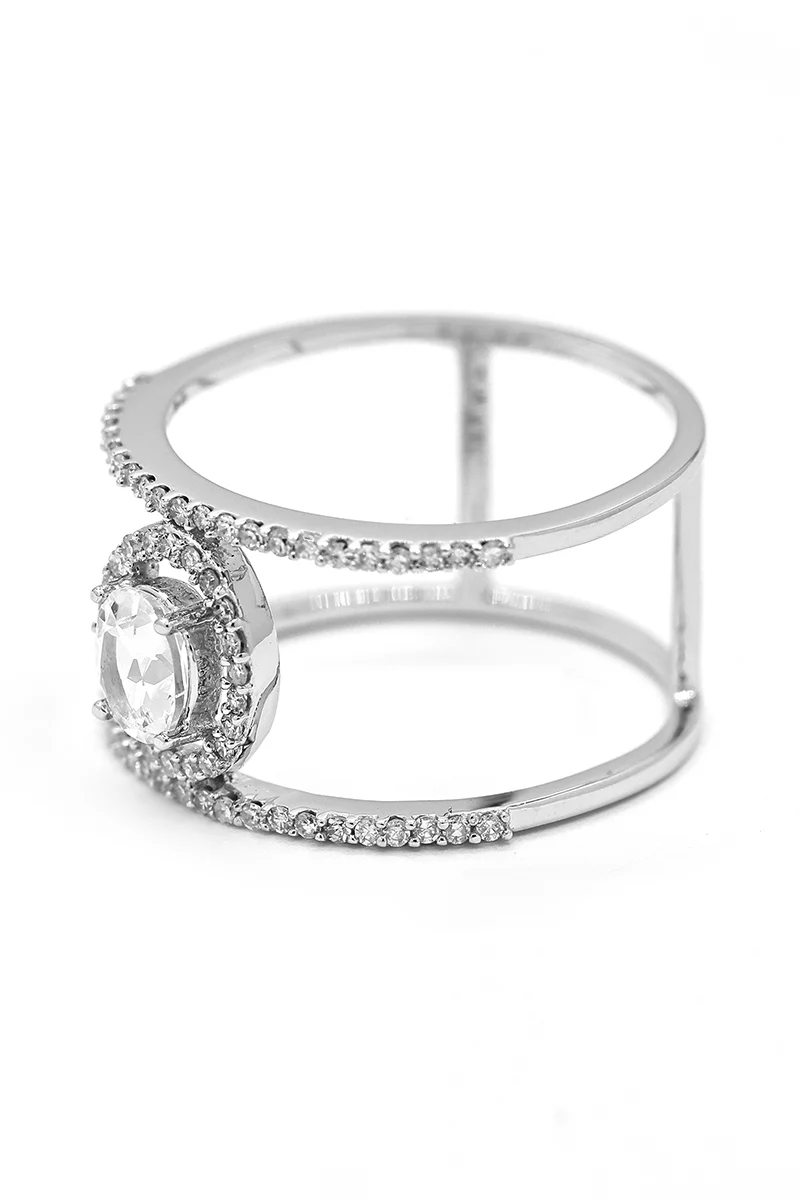 Bague "Royaume" Diamants : 0,23Ct/68 Topaze Blche 0,3/1 - Image 2