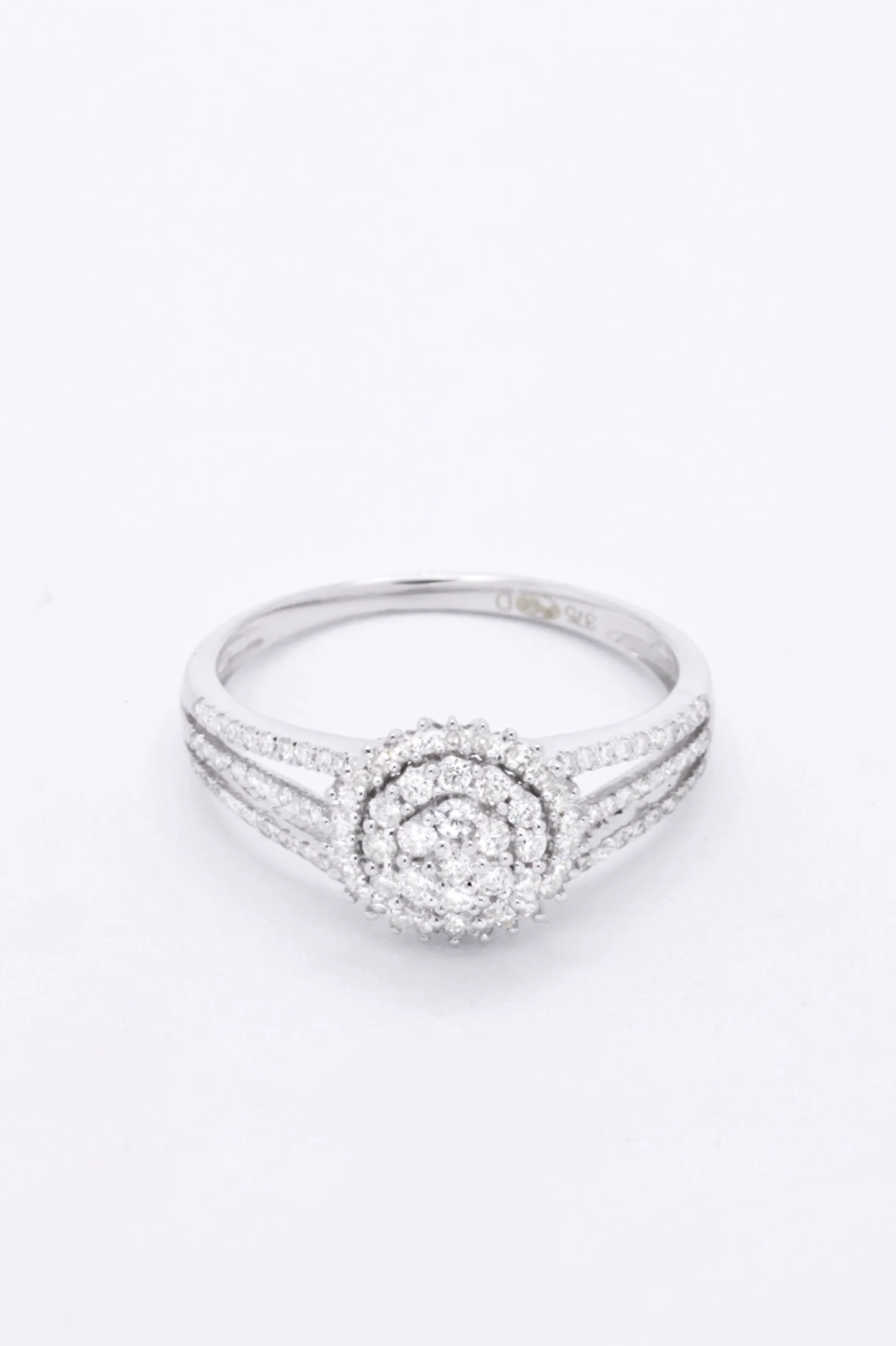 Bague "Zinnia" D0,57/99 - Or Blanc 375/1000 - Image 2