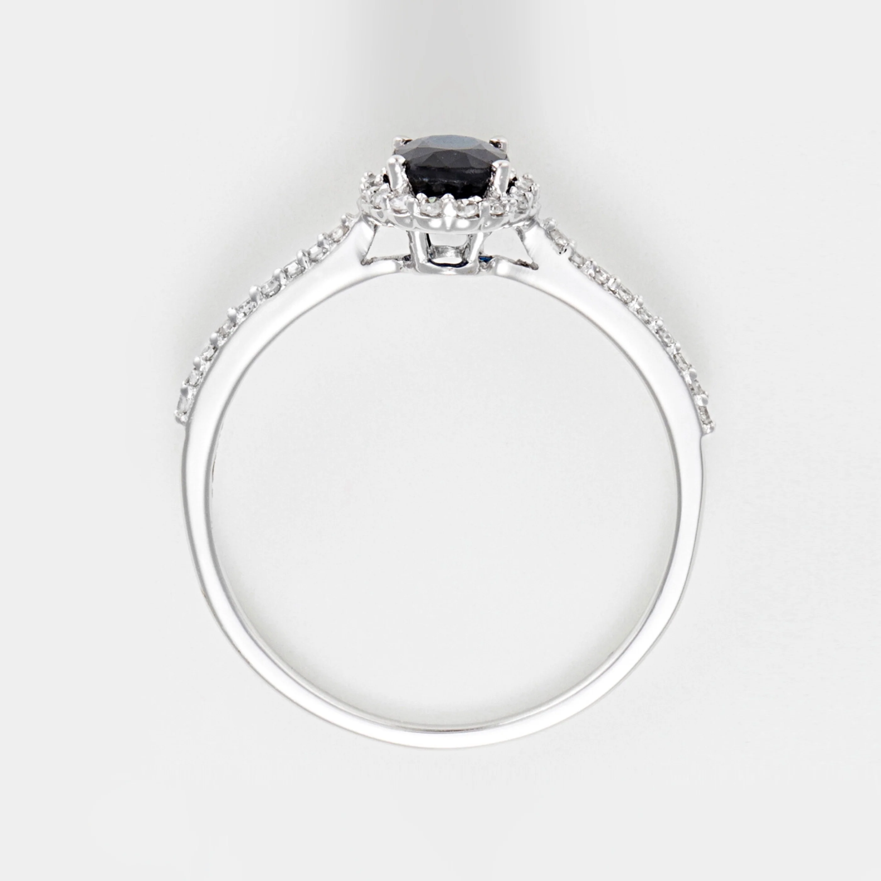 Bague "Courtoisie" Diamant 0,14/36 Saphir 0,6 - Or Blanc 375/1000 - Image 4