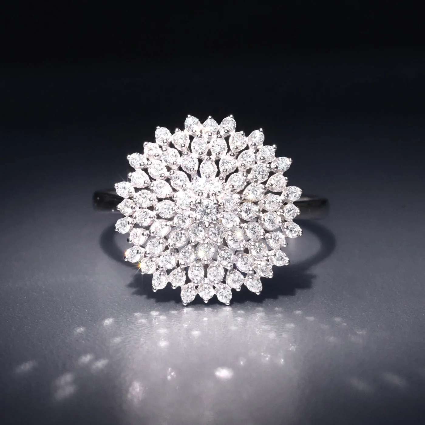 Bague "Gathas" D0,50/73 - Or Blanc 375/1000 - Image 2