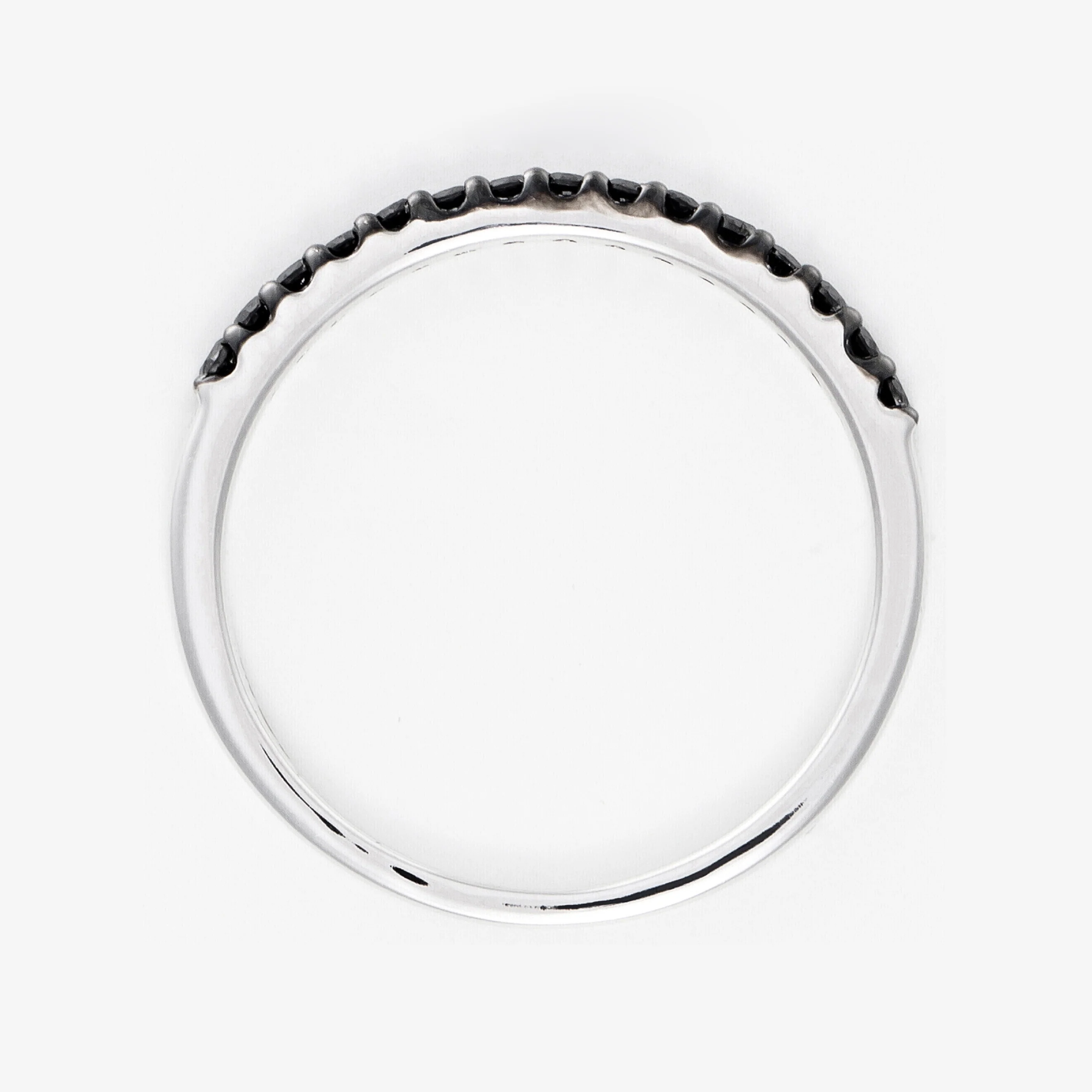 Bague "Alliance Sobriété" Diamants Noirs 0,14Ct/15 - Or Blanc 375/1000 - Image 3