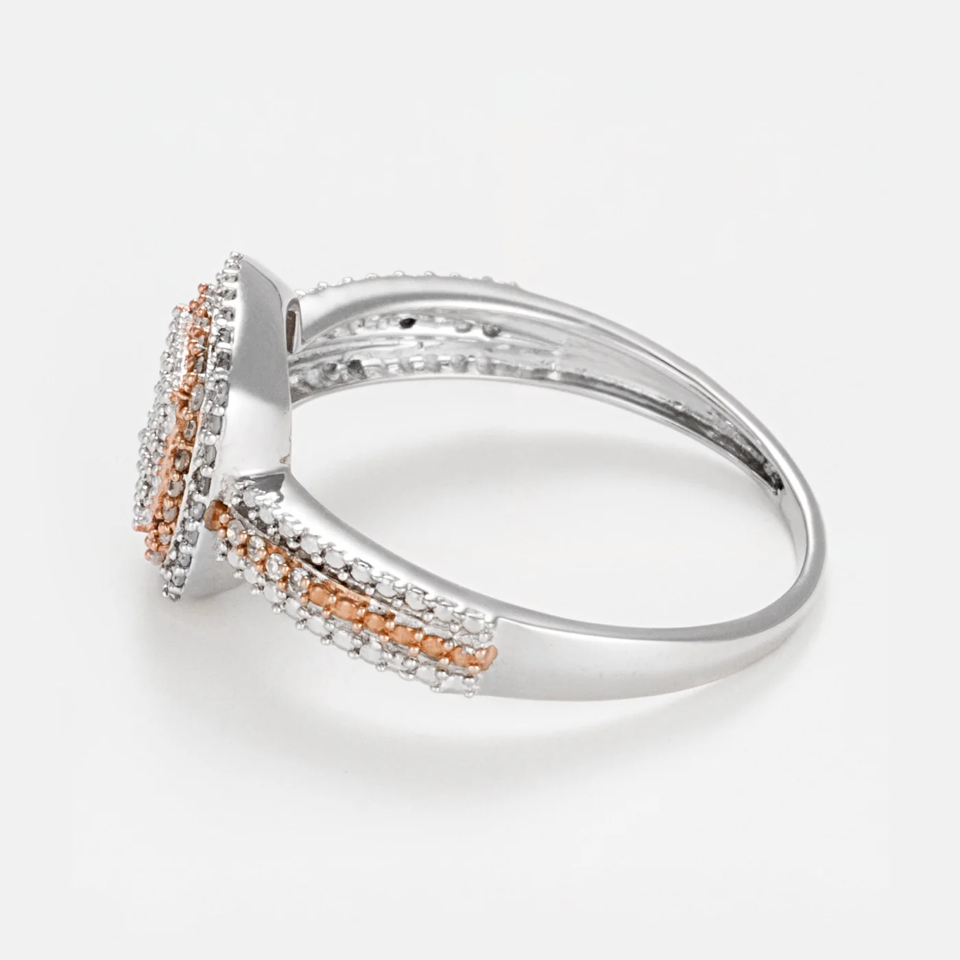 Bague "Carré Antique" Diamants 0,27Cts/89 - Or Bicolore 375/1000 - Image 3