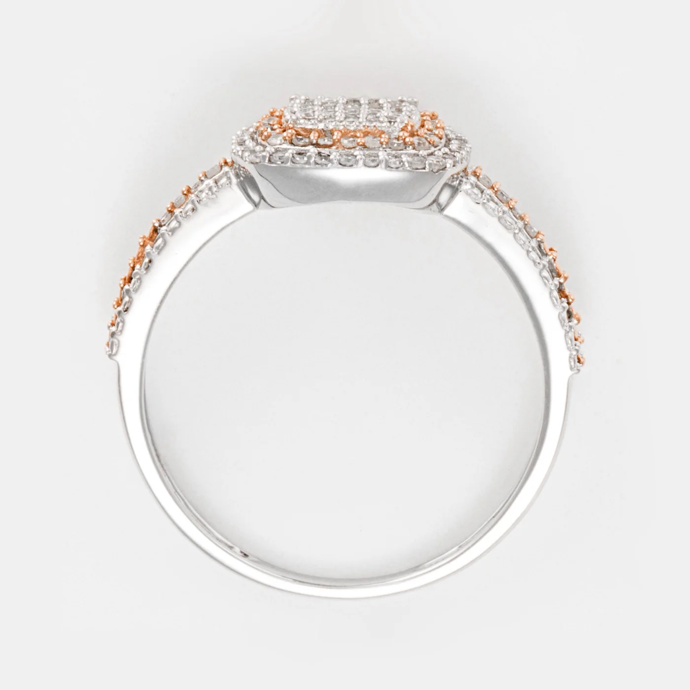 Bague "Carré Antique" Diamants 0,27Cts/89 - Or Bicolore 375/1000 - Image 4