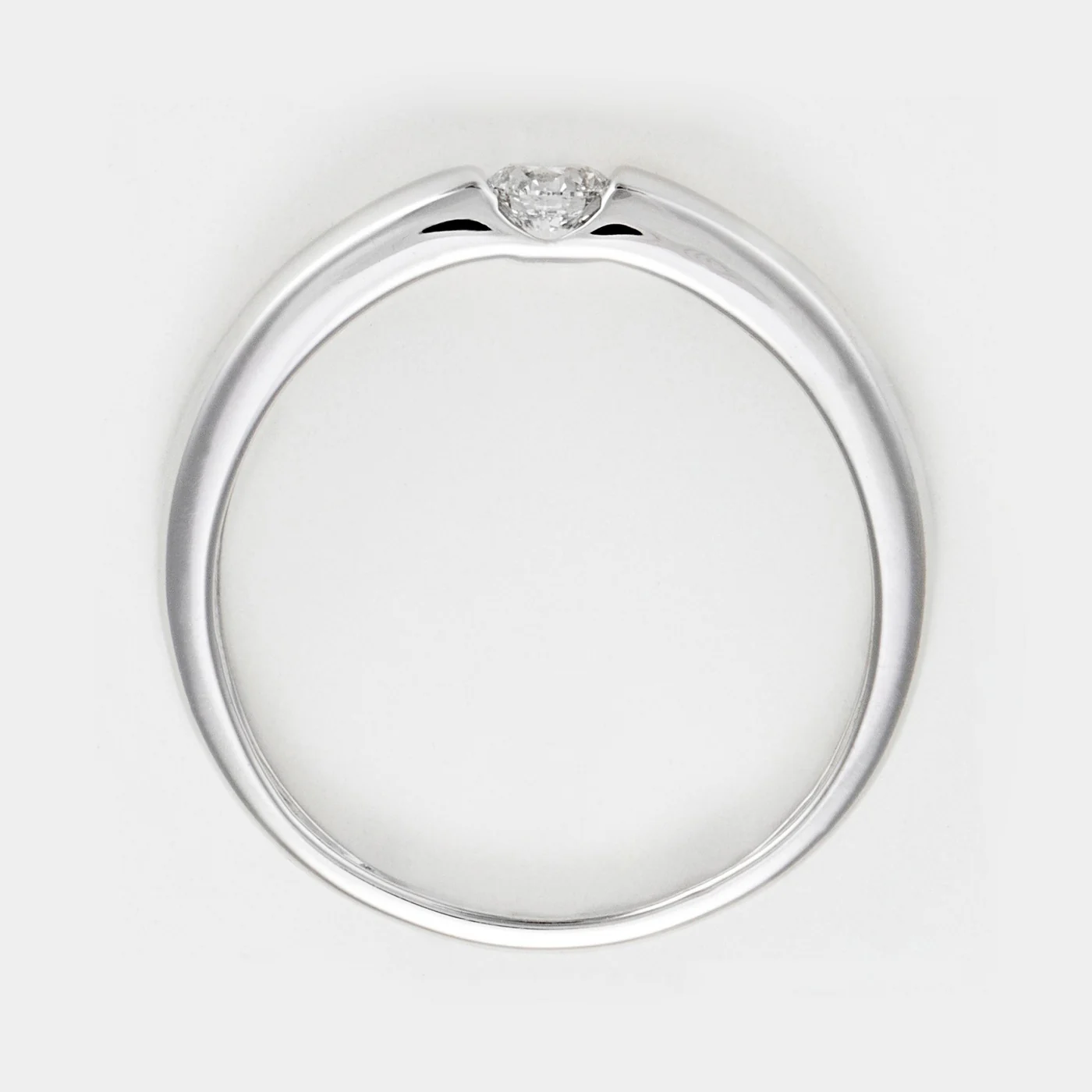 Bague "Solitaire Calabria" Diamants: 0,19/1 - Or Blanc 375/1000 - Image 3