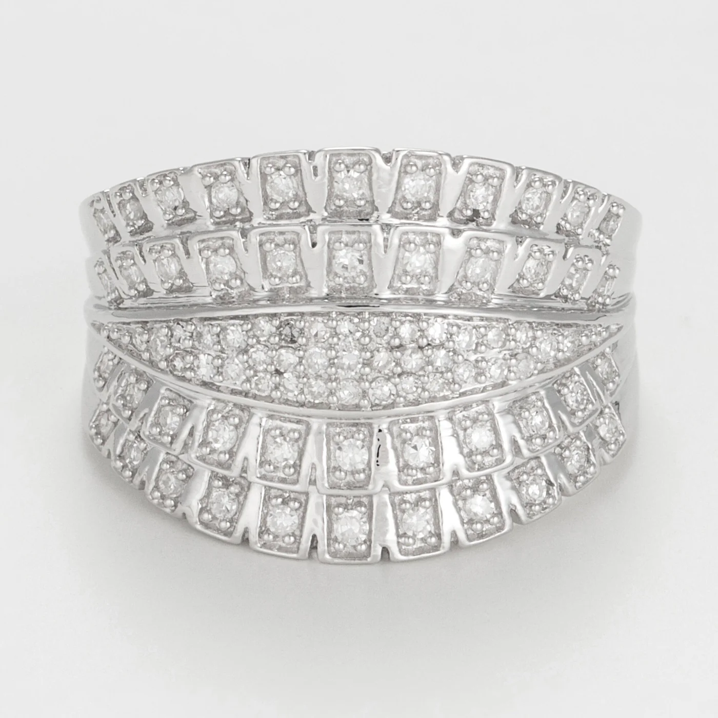Bague"Corselet" - Or Blanc 375/1000 - Image 3