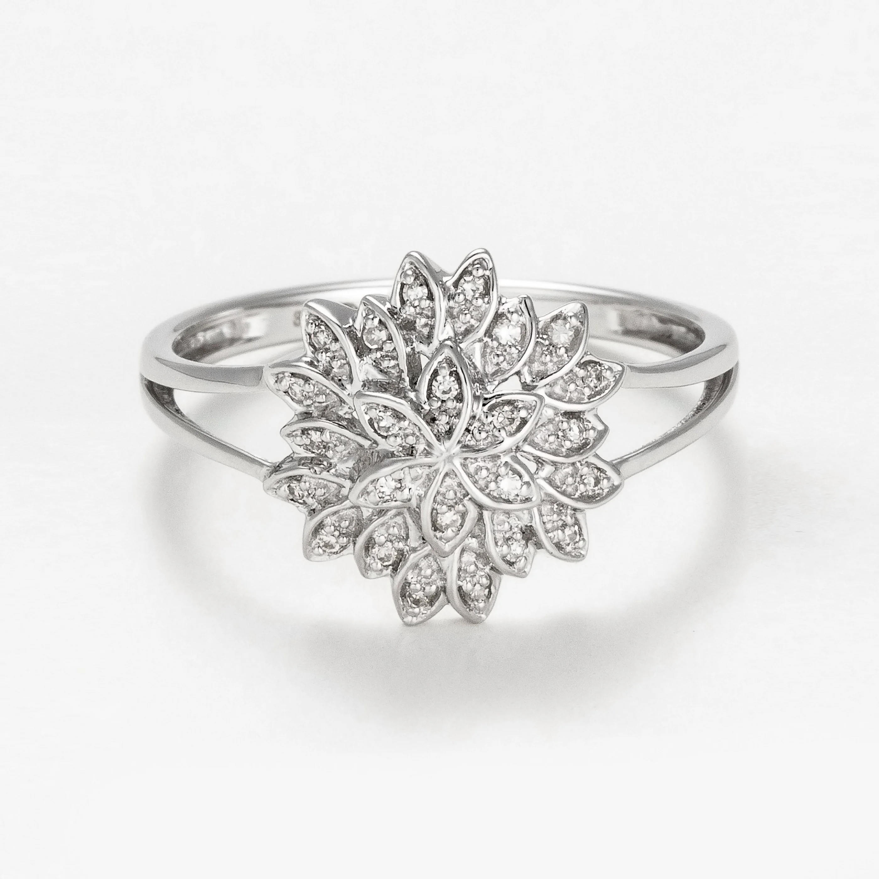 Bague "Aigrette" - Or Blanc 375/1000 - Image 2