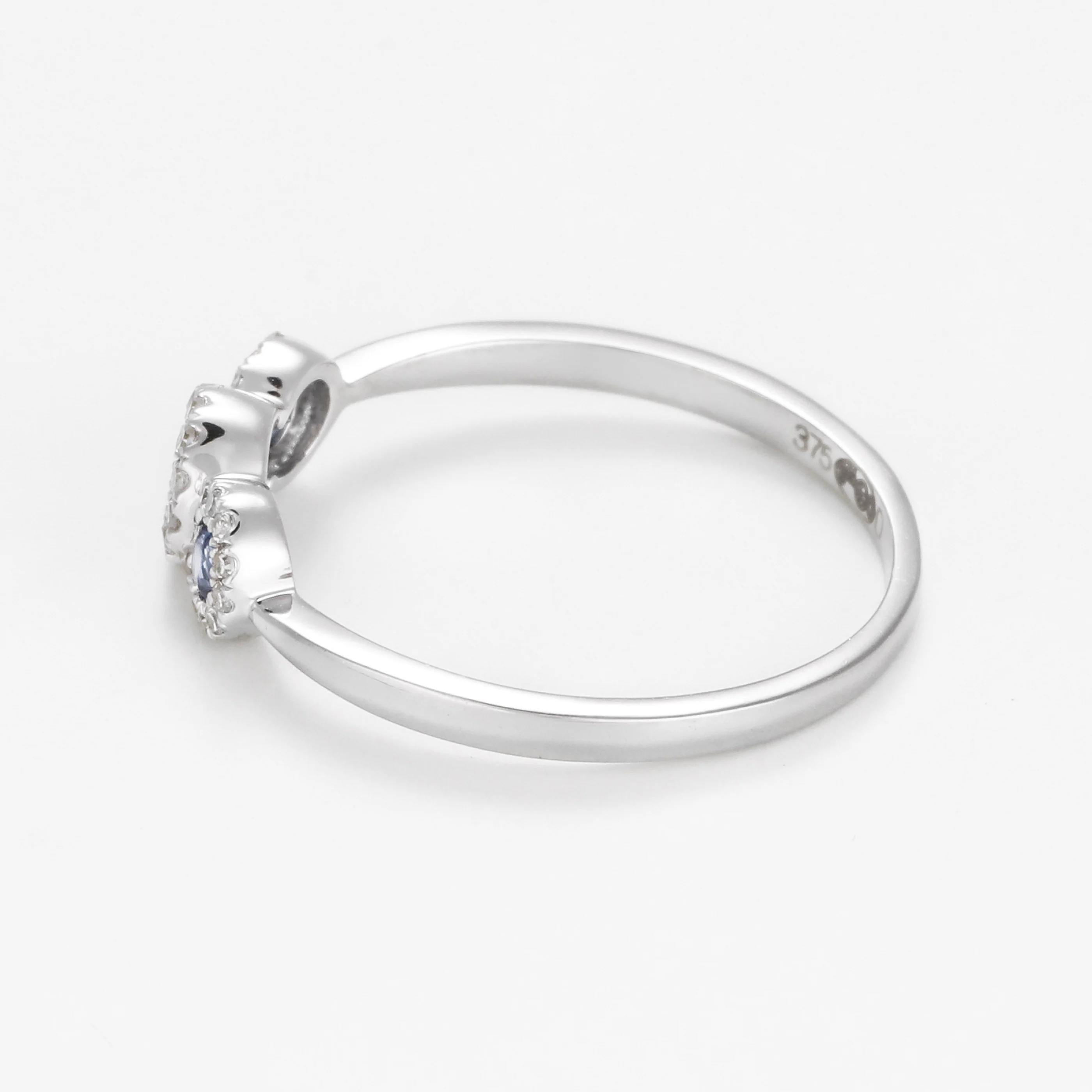 Bague "Triodes" D0,10/30 S0,32/3 - Or Blanc 375/1000 - Image 3