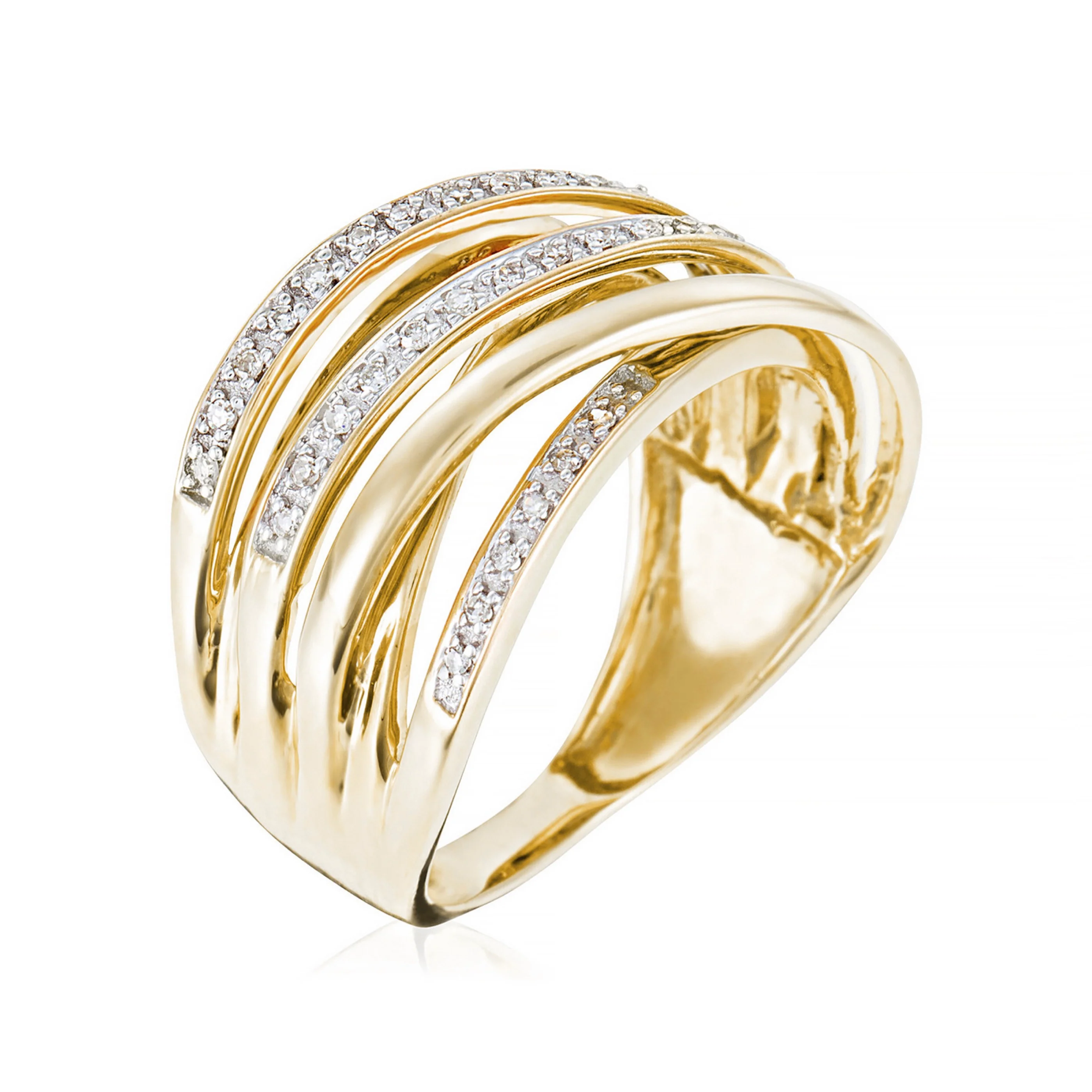 Bague "Méli-Mélo Scintillant" D0,12/40 - Or Jaune 375/1000 - Image 2