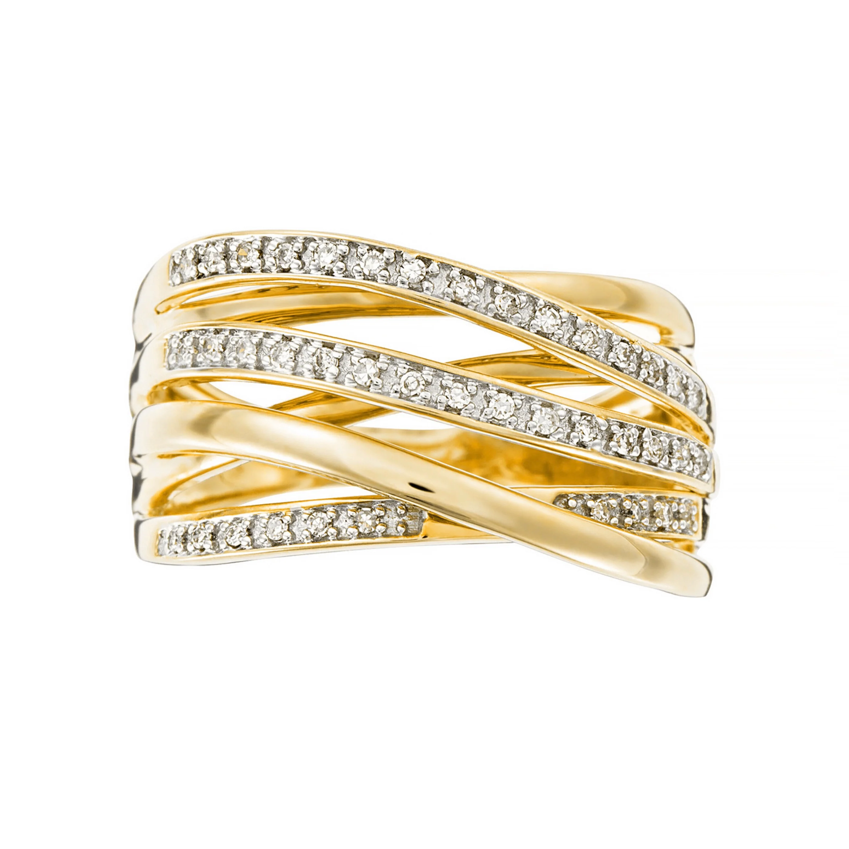 Bague "Méli-Mélo Scintillant" D0,12/40 - Or Jaune 375/1000 - Image 3