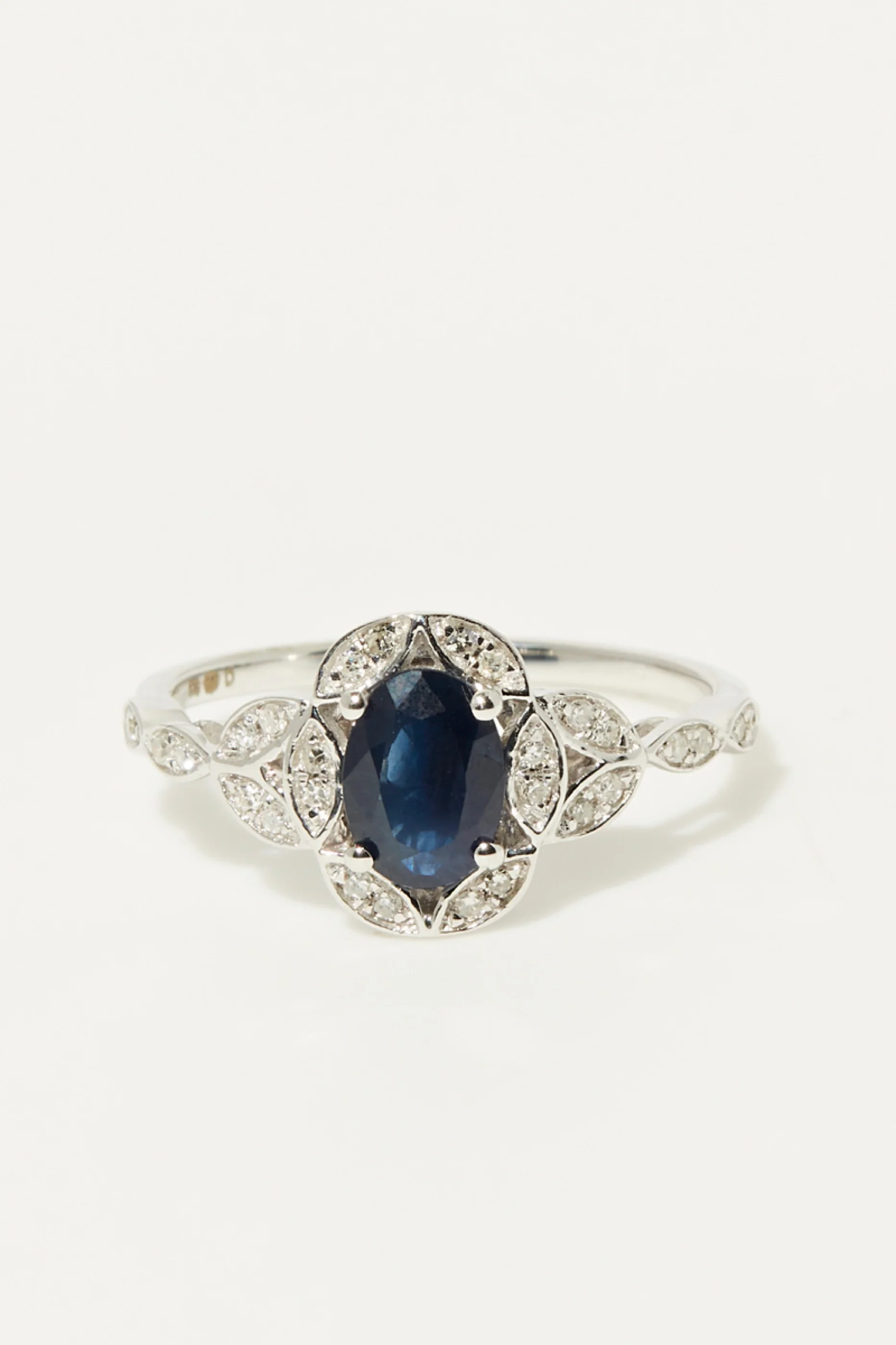 Bague Safiro - Or Blanc 375/1000 - Image 2