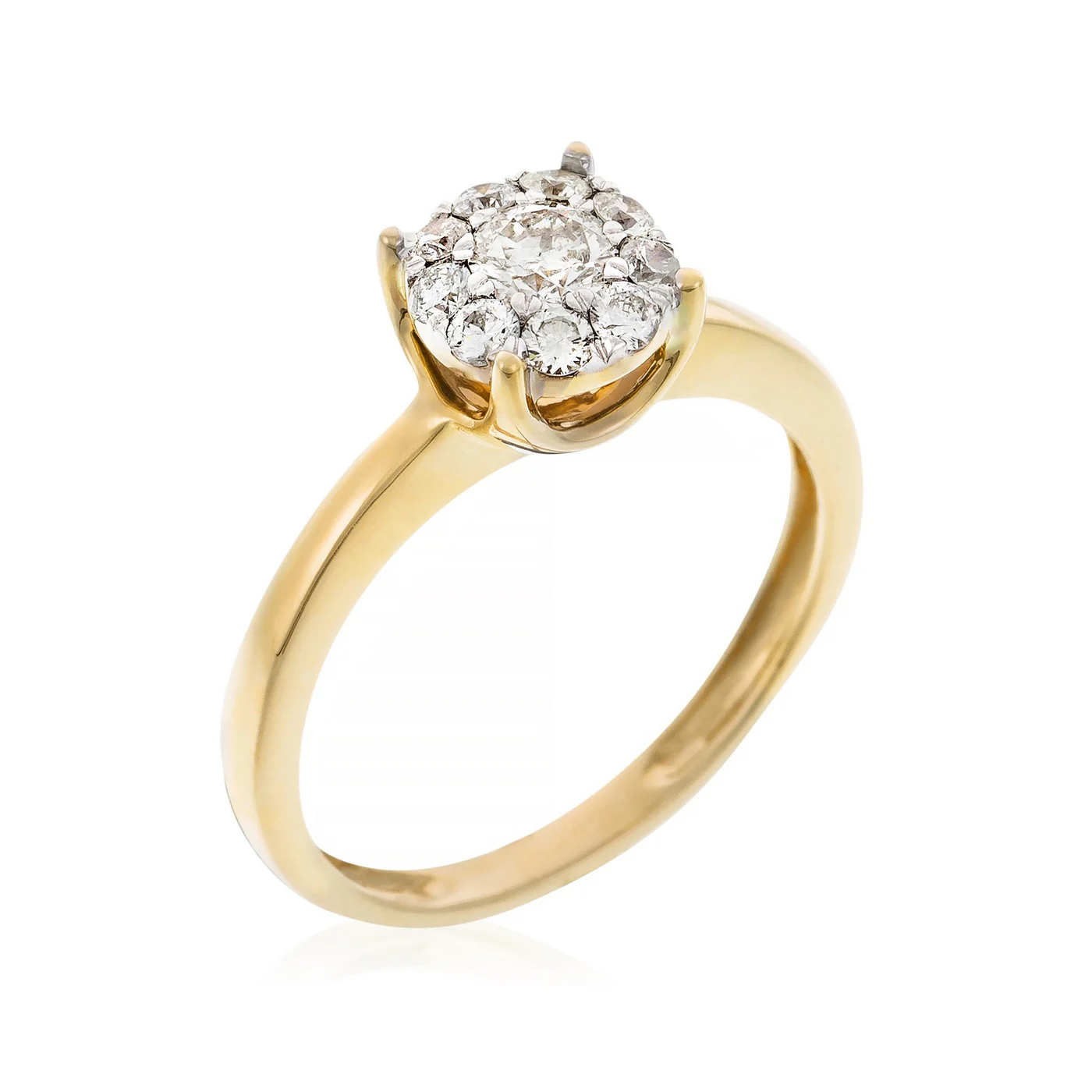 Bague "Brillant Luciana 0,50" Diamants 0,23Ct/1 & 0,27/9 - Or Jaune 375/1000 - Image 2