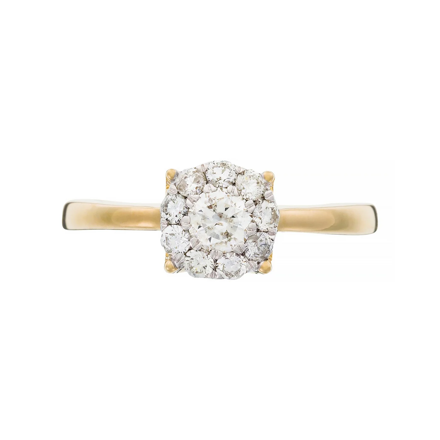 Bague "Brillant Luciana 0,50" Diamants 0,23Ct/1 & 0,27/9 - Or Jaune 375/1000 - Image 3