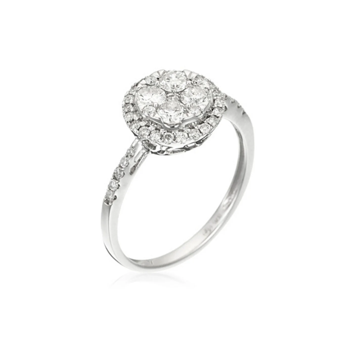 Bague "Pompadour" Diamants 0,74Ct/41 - Or Blanc 375/1000 - Image 2