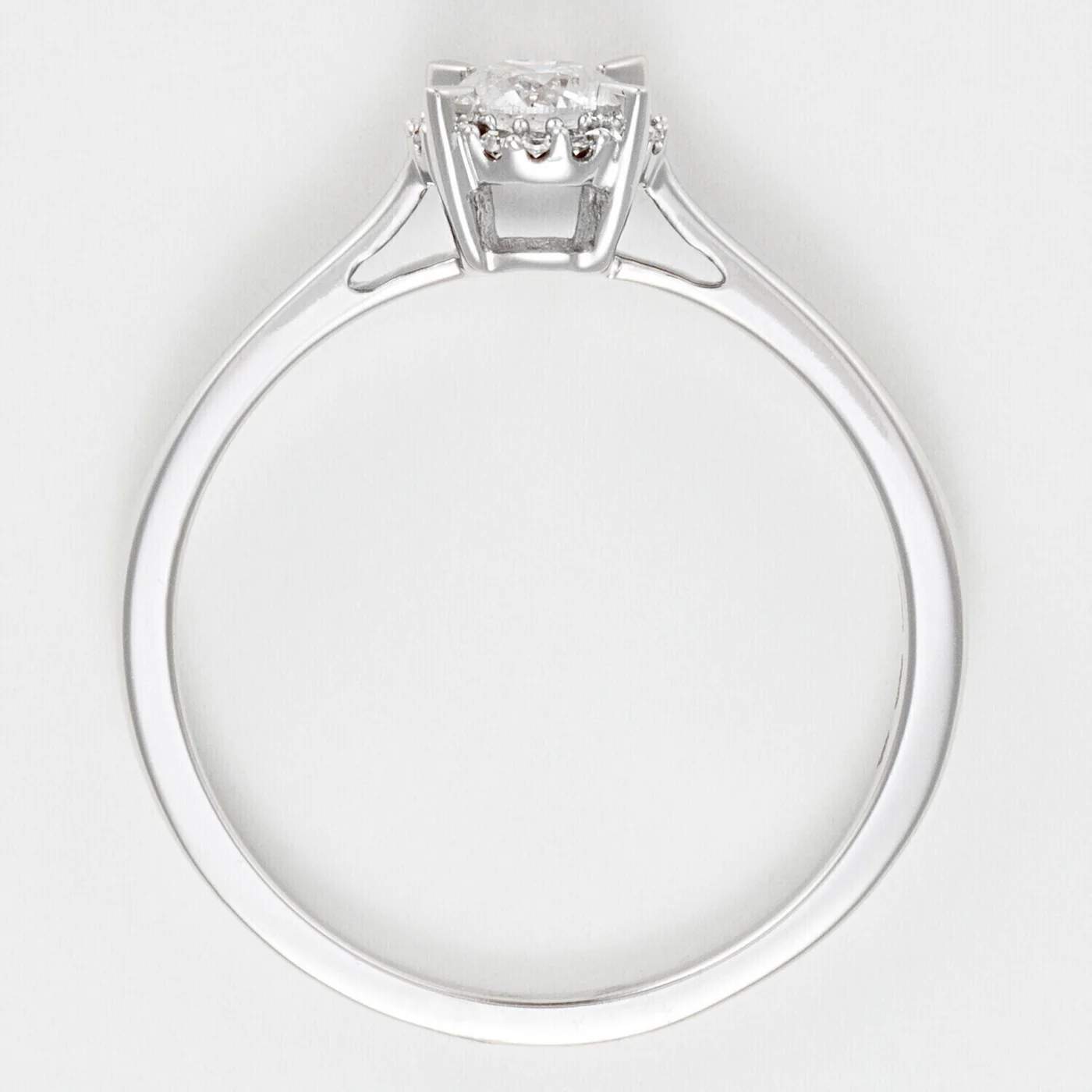 Bague "Amoureuse 0,33" Diamants 0,30Ct/1+0,03 Ct/12 - Or Blanc 750/1000 - Image 4