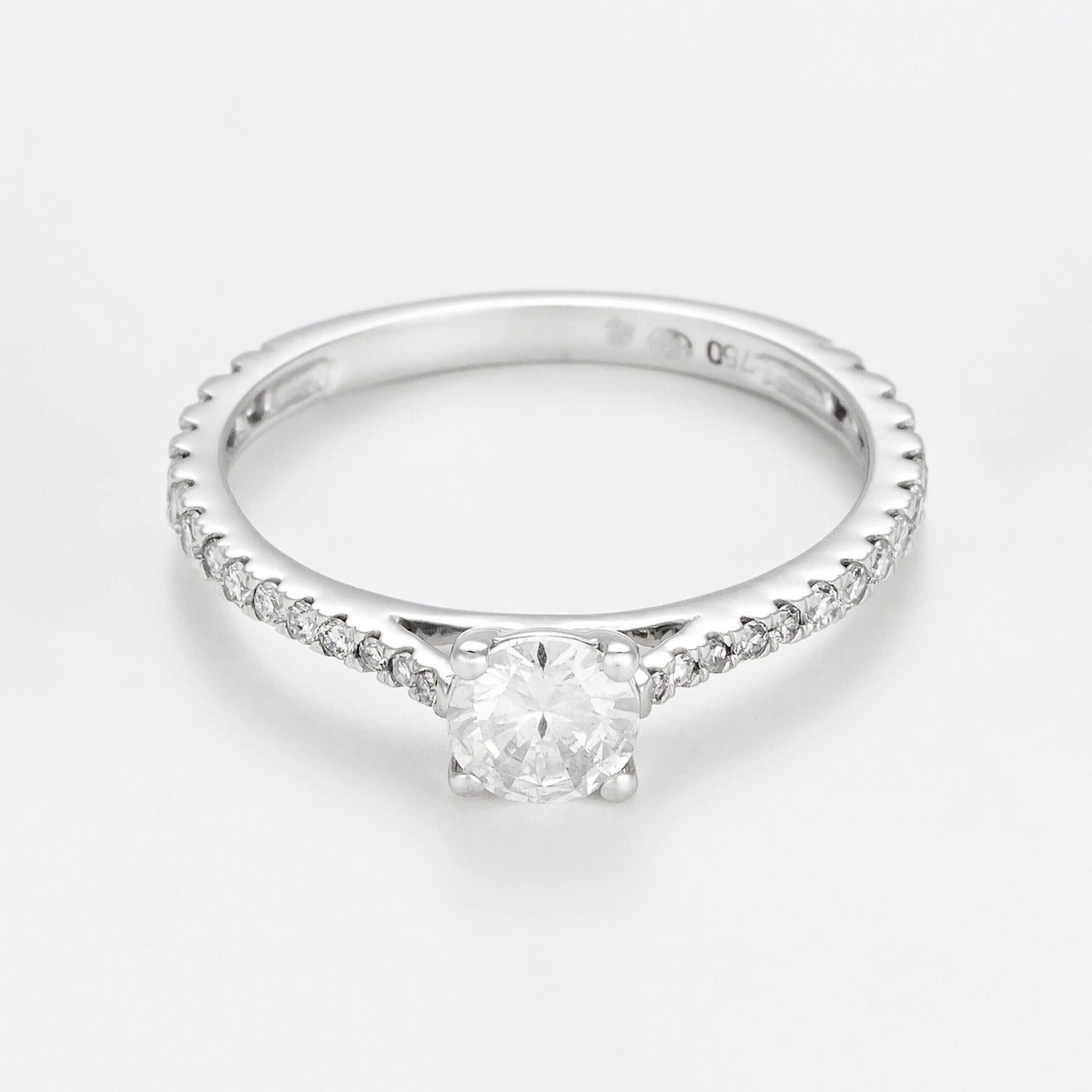 Bague "Solitaire Royal 0,7 Carat" - Or Blanc 750/1000 - Image 2