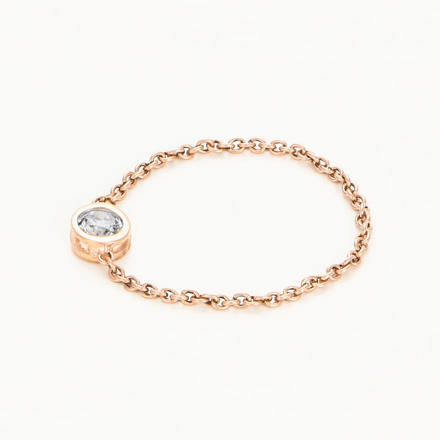 Bague Chaine "Mon Unique" Diamant 0,07Ct/1 - Or Rose 375/1000 - Image 3