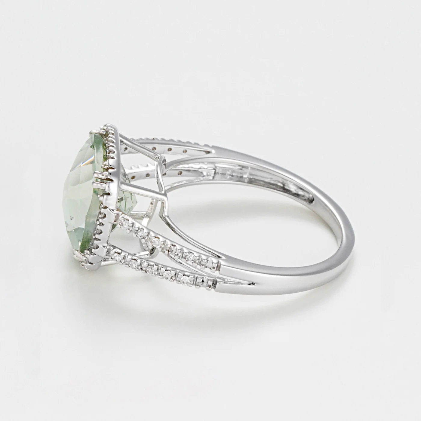 Bague "Divine Améthyste Verte" - Or Blanc 375/1000 - Image 2