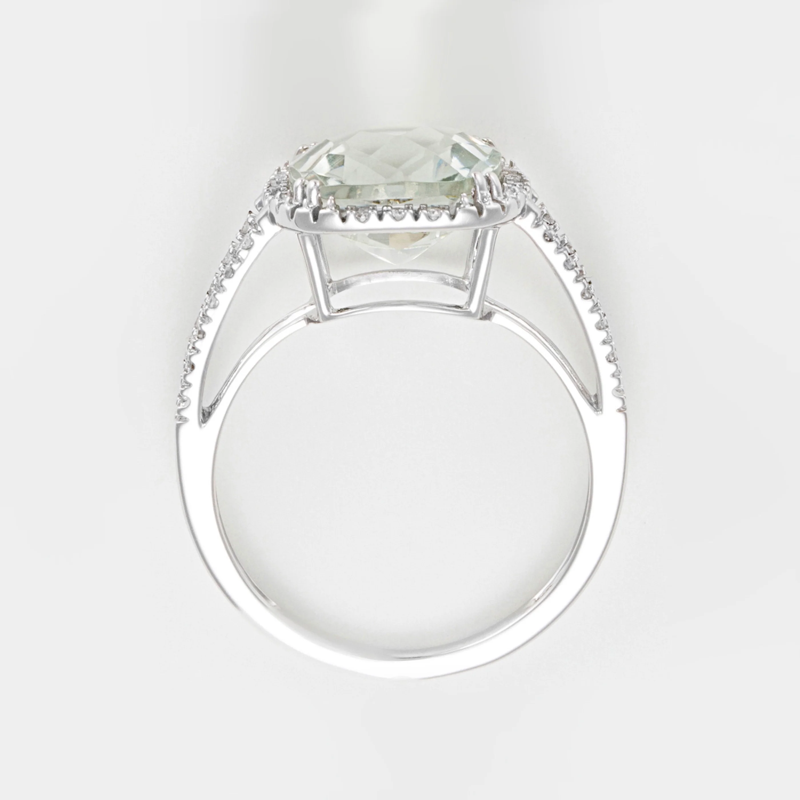 Bague "Divine Améthyste Verte" - Or Blanc 375/1000 - Image 3