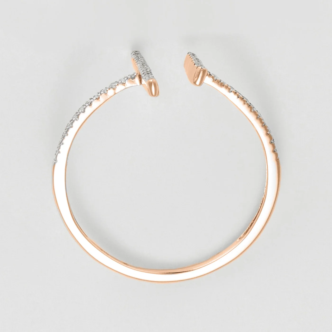 Bague "Parallèle Asymétrique" D0,1Ct/50 - Or Rose 375/1000 - Image 3