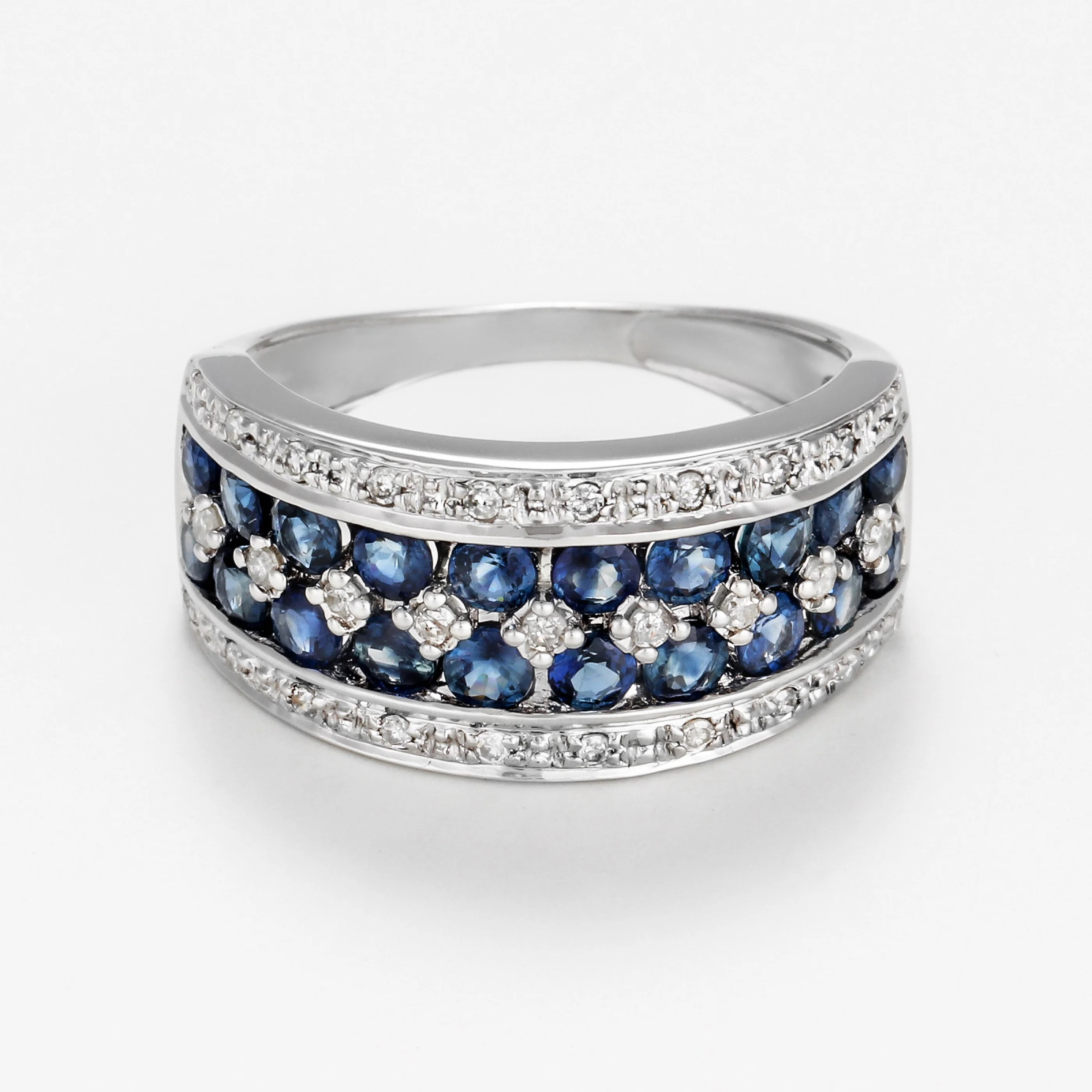 Bague "Chemin Des Saphirs" D0,16/29 S2/20 - Or Blanc 375/1000 - Image 2