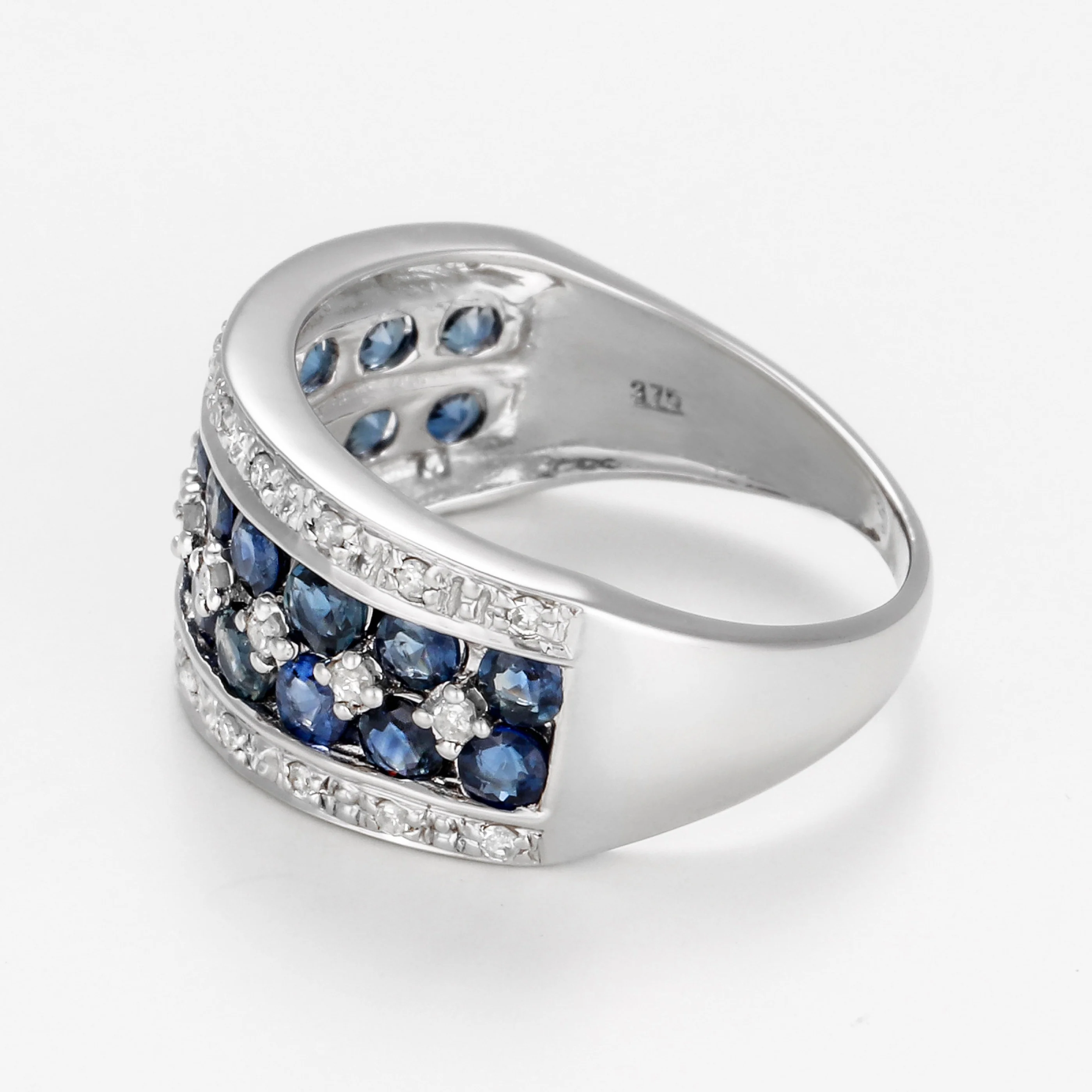 Bague "Chemin Des Saphirs" D0,16/29 S2/20 - Or Blanc 375/1000 - Image 3