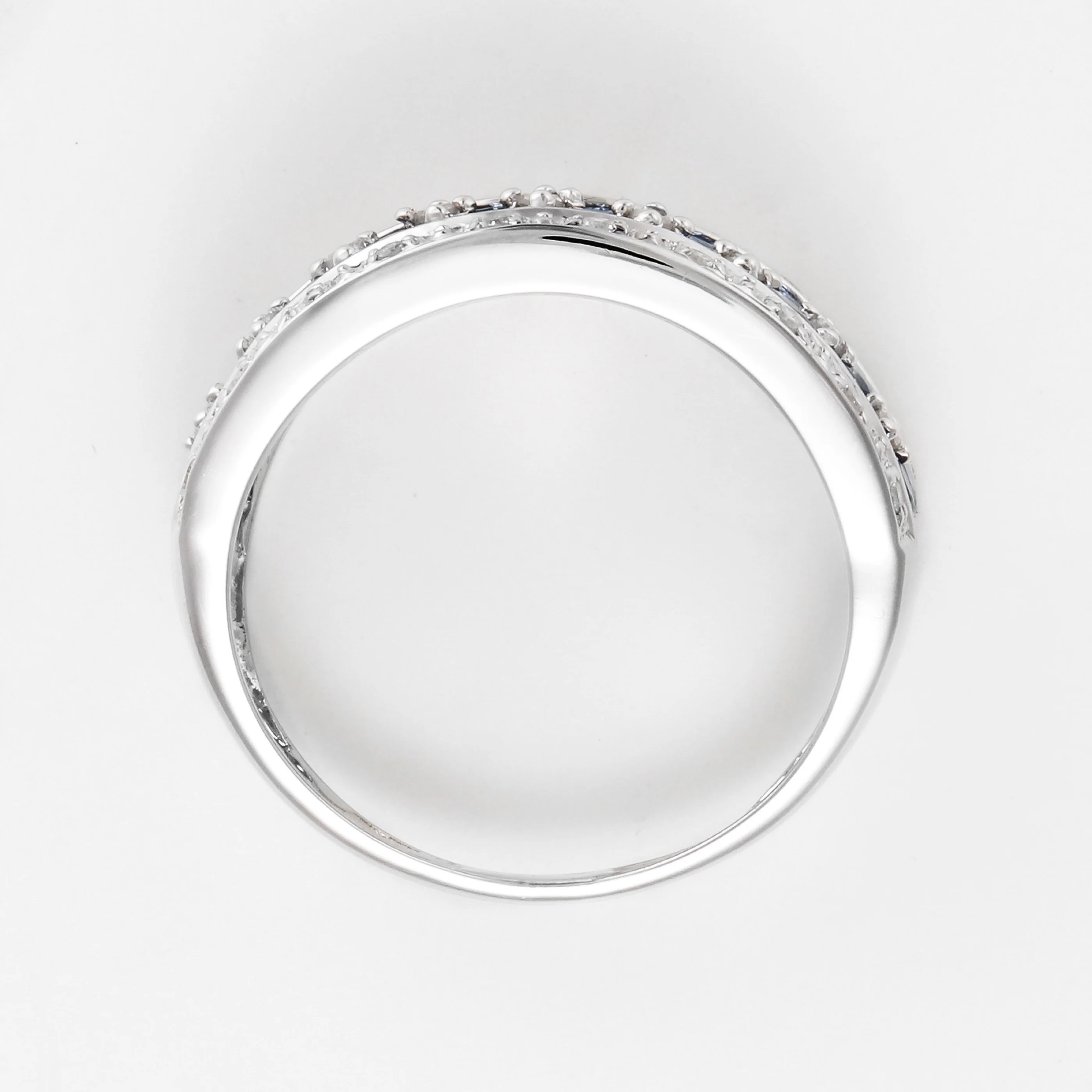 Bague "Chemin Des Saphirs" D0,16/29 S2/20 - Or Blanc 375/1000 - Image 4