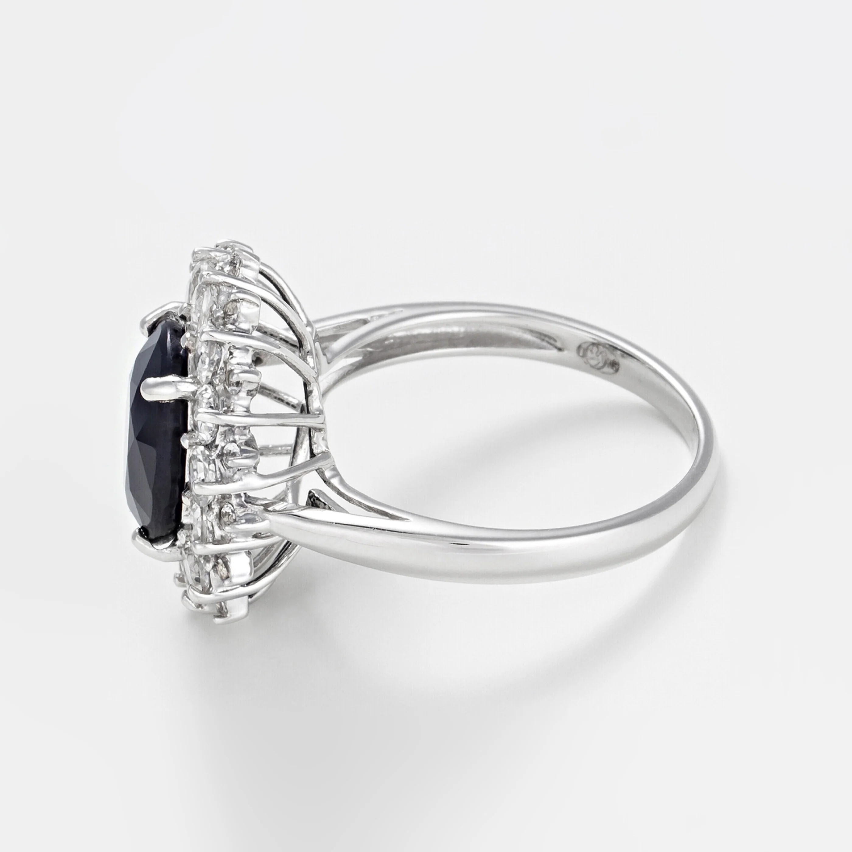 Bague "Soleil Bleu" - Or Blanc 375/1000 - Image 3