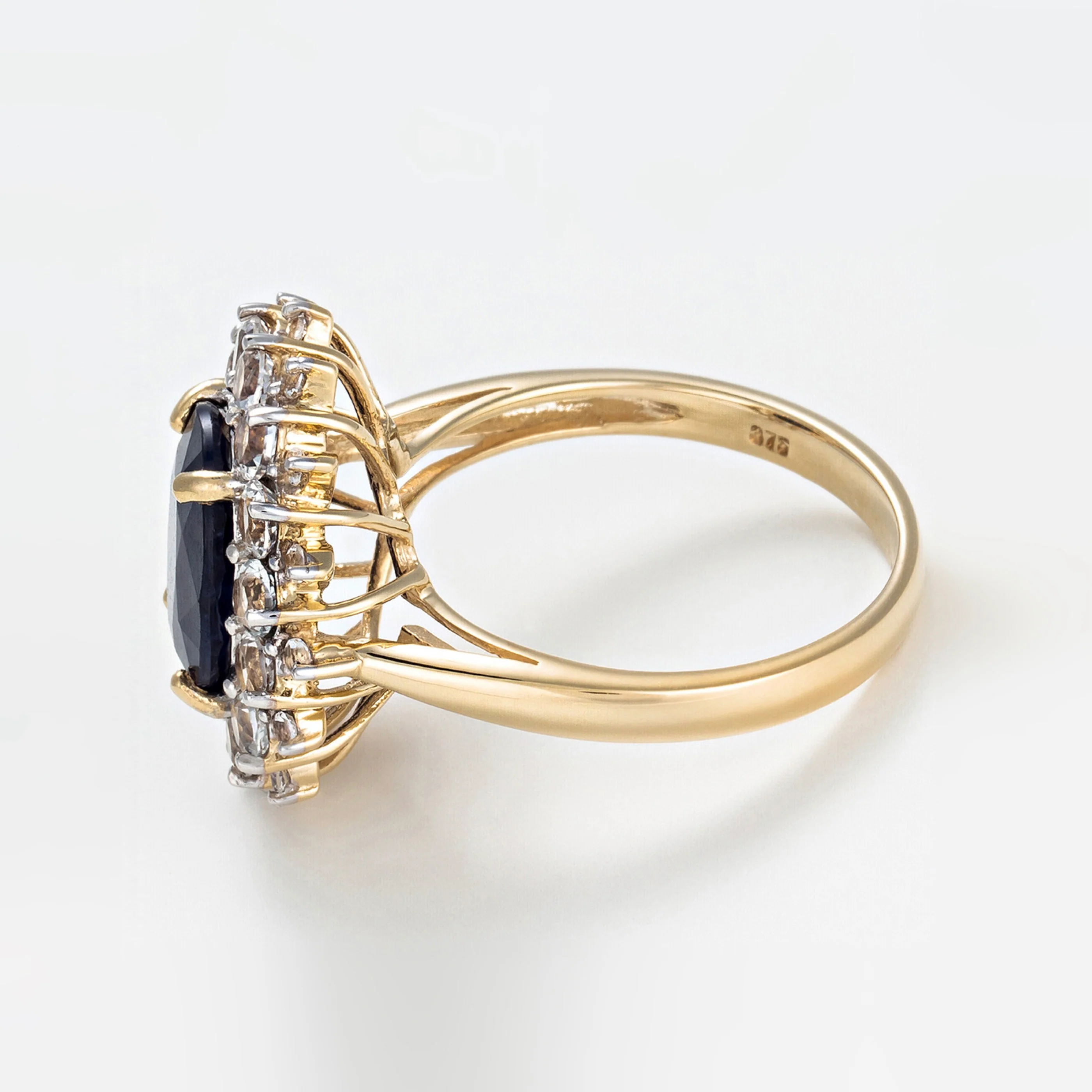 Bague "Soleil Bleu" - Or Jaune 375/1000 - Image 3
