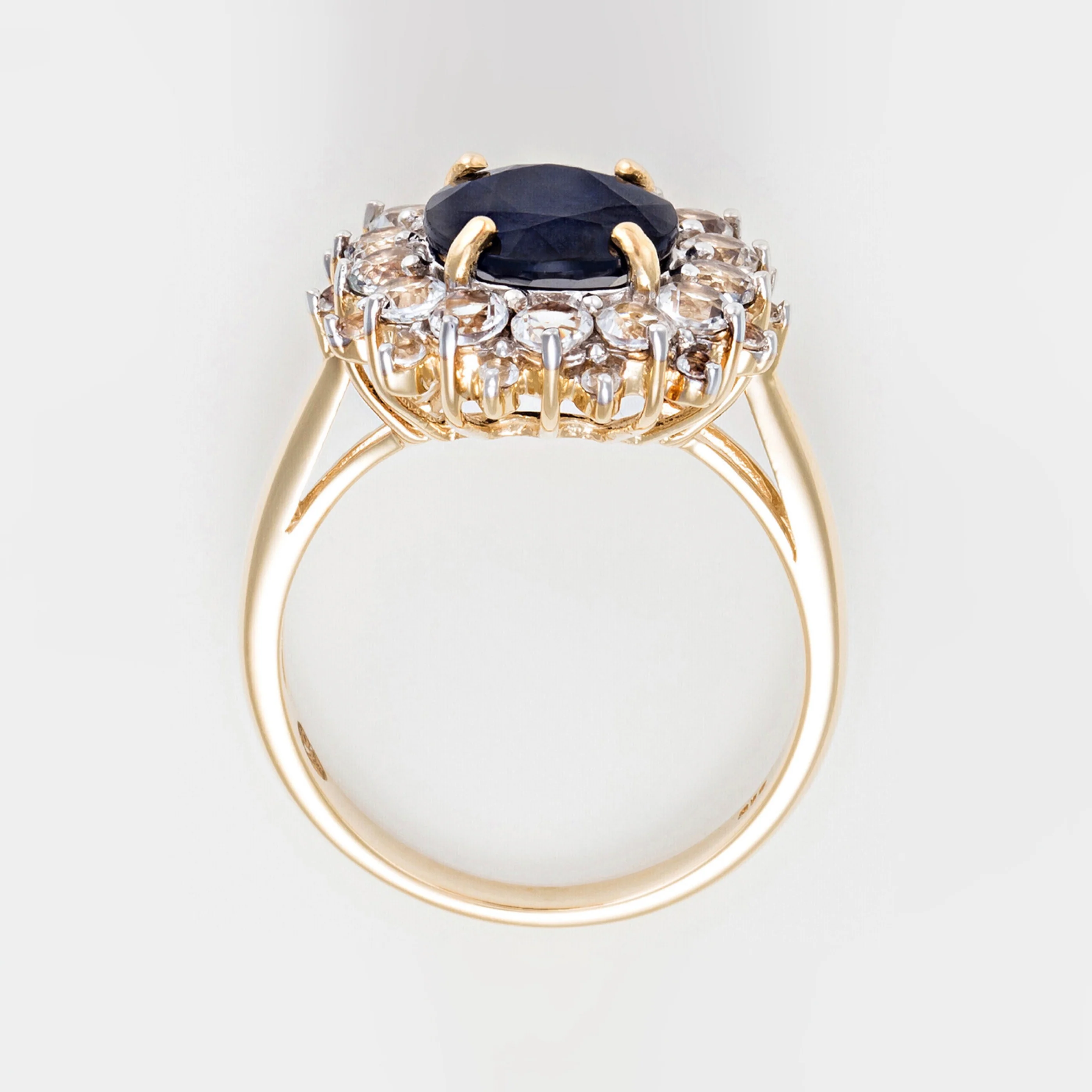 Bague "Soleil Bleu" - Or Jaune 375/1000 - Image 4