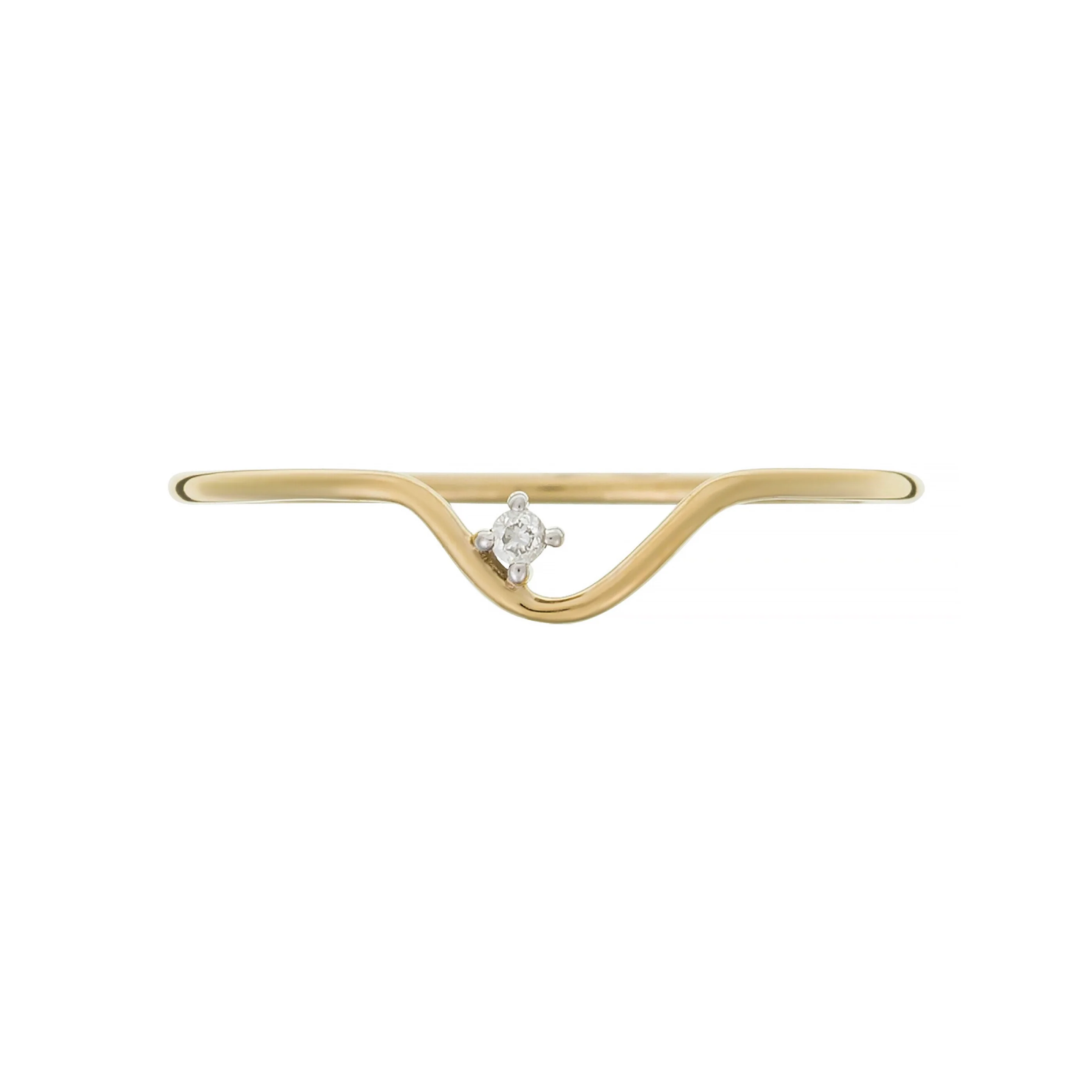 Bague "Pudeur" Diamants 0,01Ct/1 - Or Jaune 375/1000 - Image 3