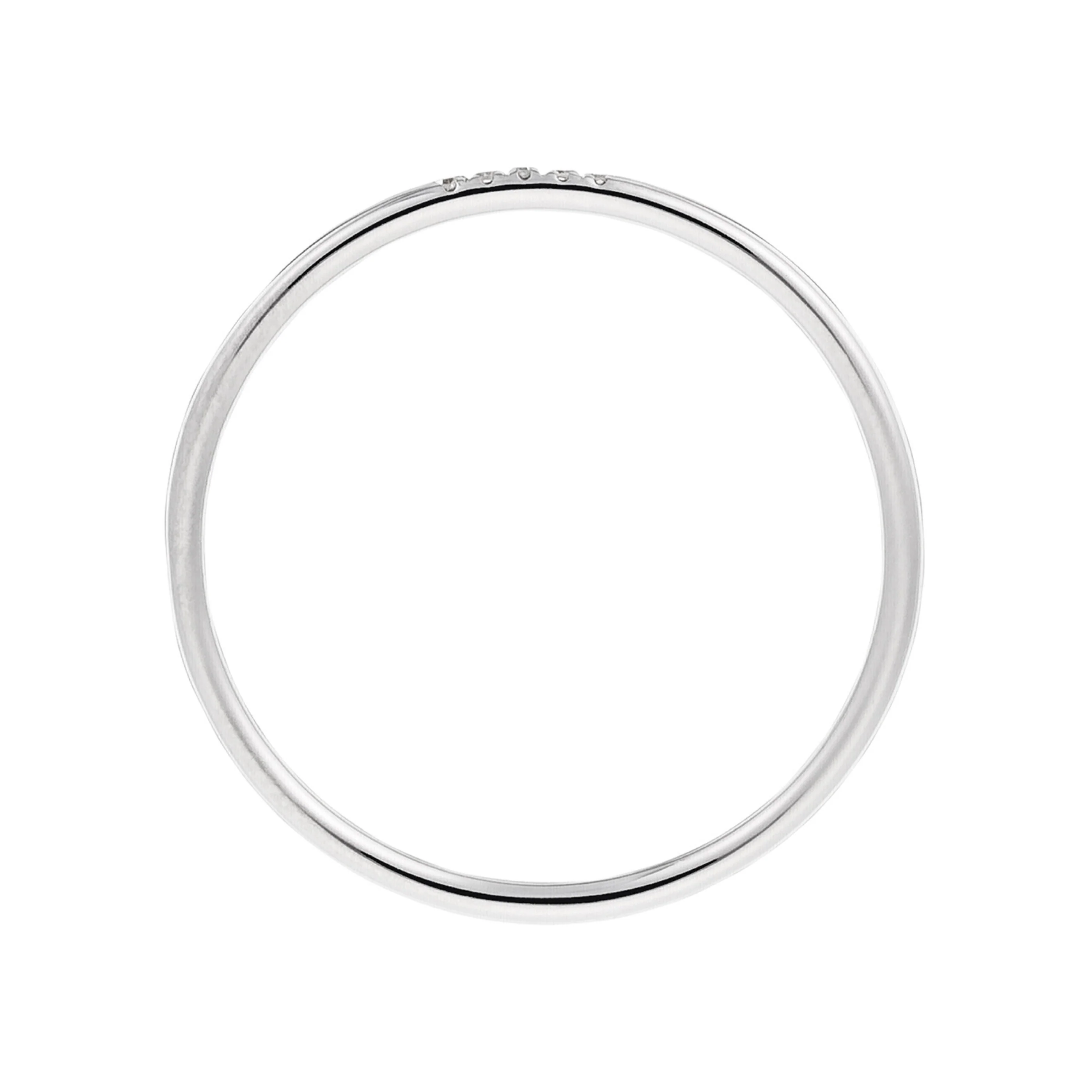 Bague "Alliance Humilité" Diamants 0,02Ct/5 - Or Blanc 375/1000 - Image 2