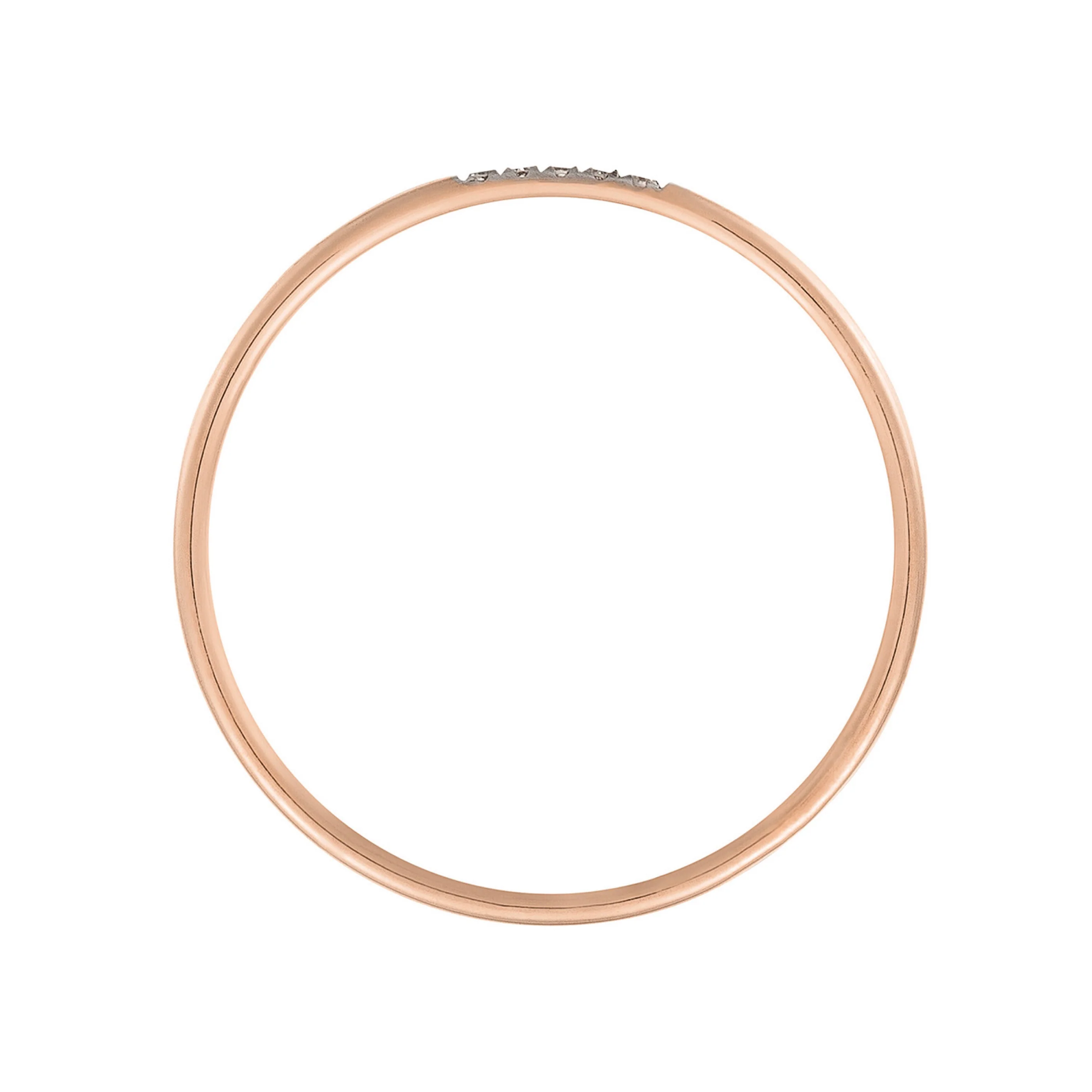 Bague "Alliance Humilité" Diamants 0,02Ct/5 - Or Rose 375/1000 - Image 2