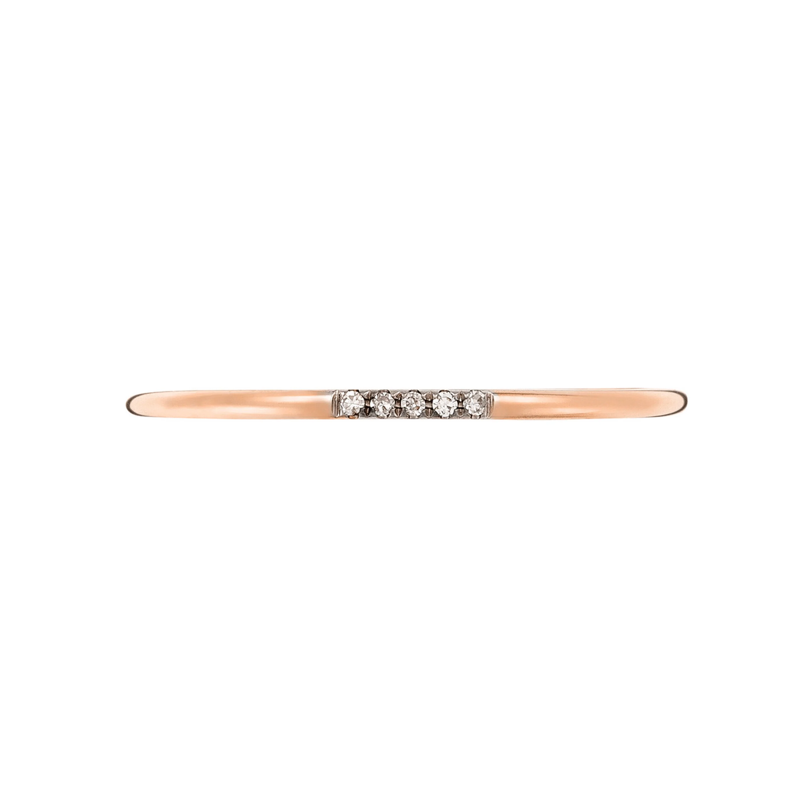 Bague "Alliance Humilité" Diamants 0,02Ct/5 - Or Rose 375/1000 - Image 4