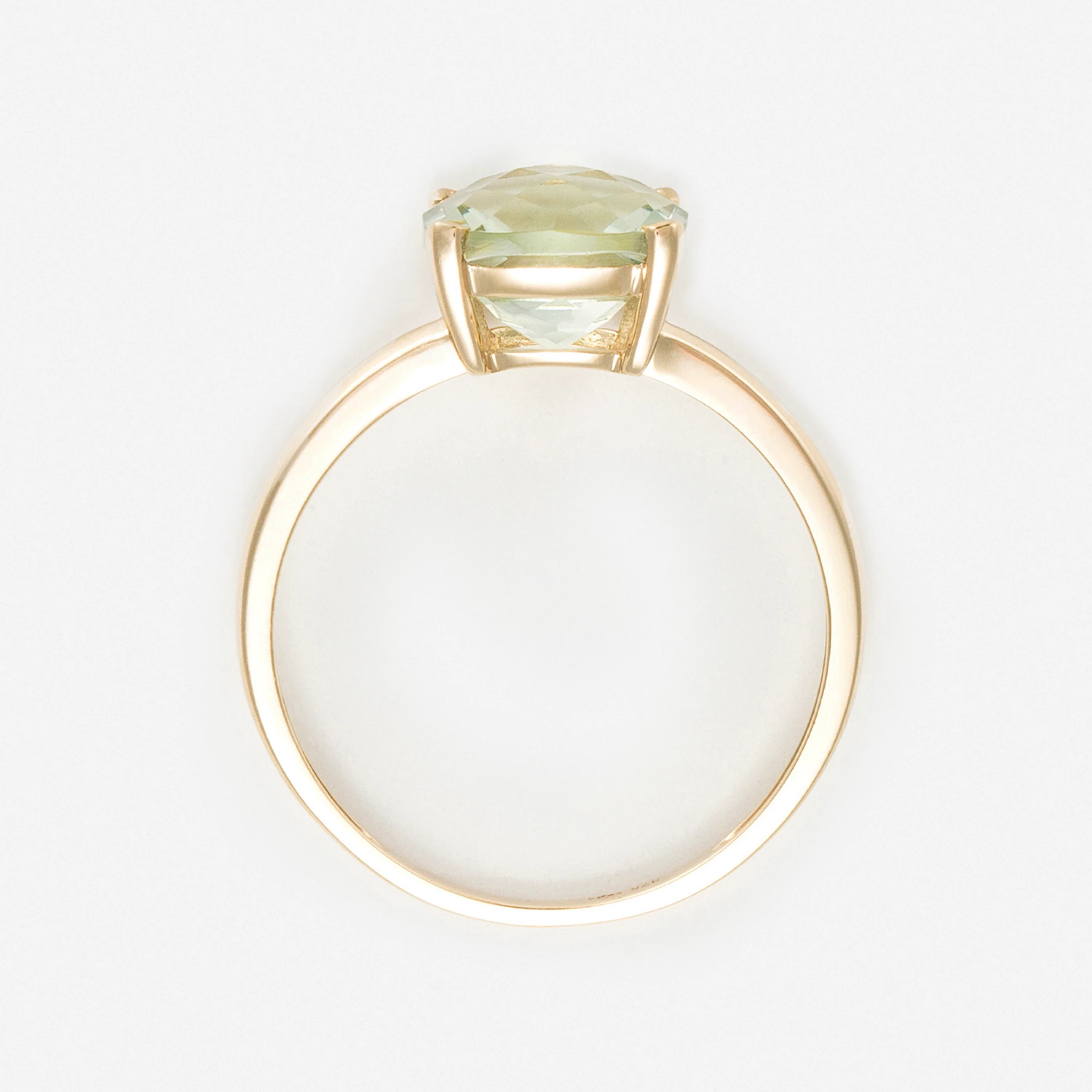 Bague "Prasiolite Unique" Améthyste Verte - Or Jaune 375/1000 - Image 3