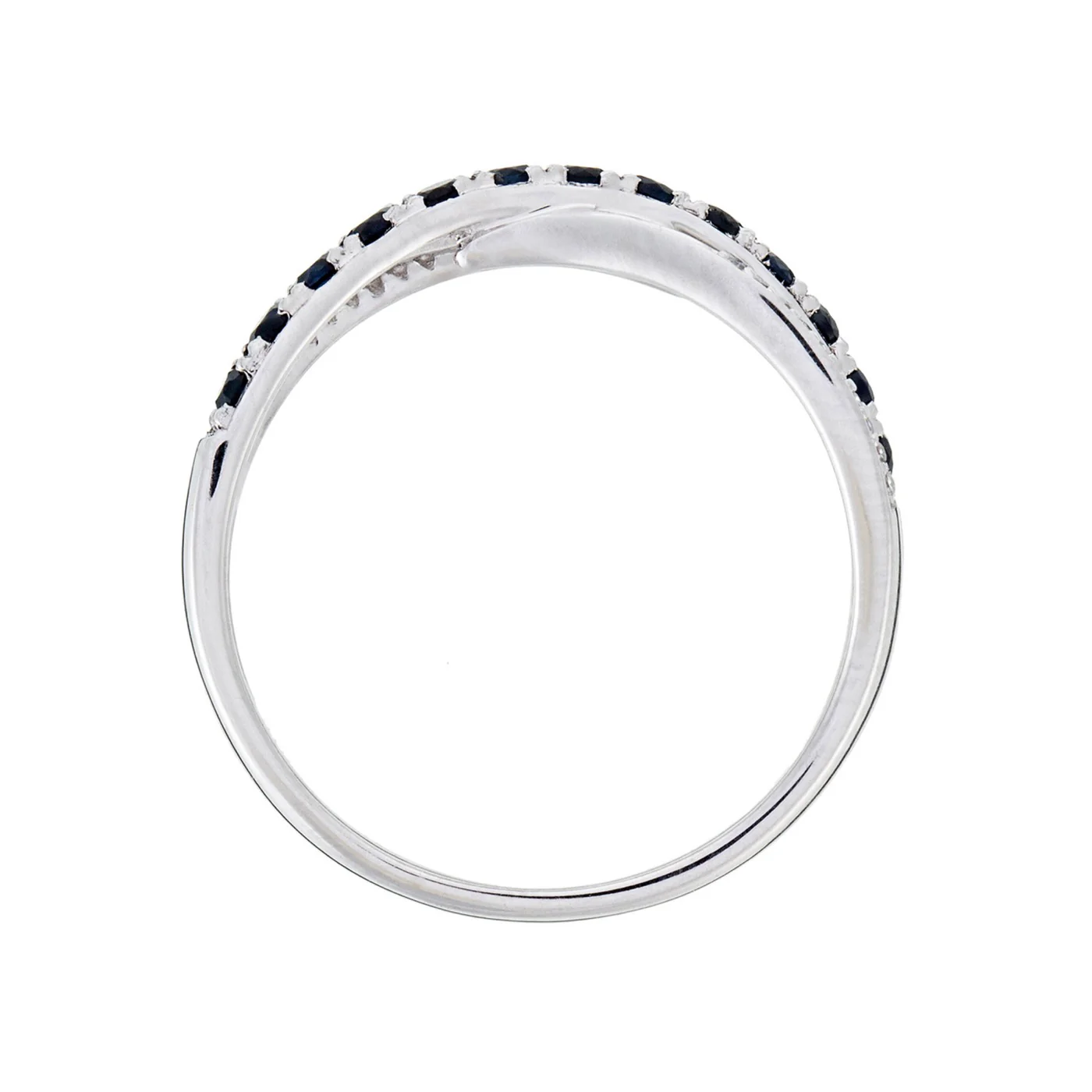 Bague "Croisé Saphir" - Or Blanc 375/1000 - Image 4