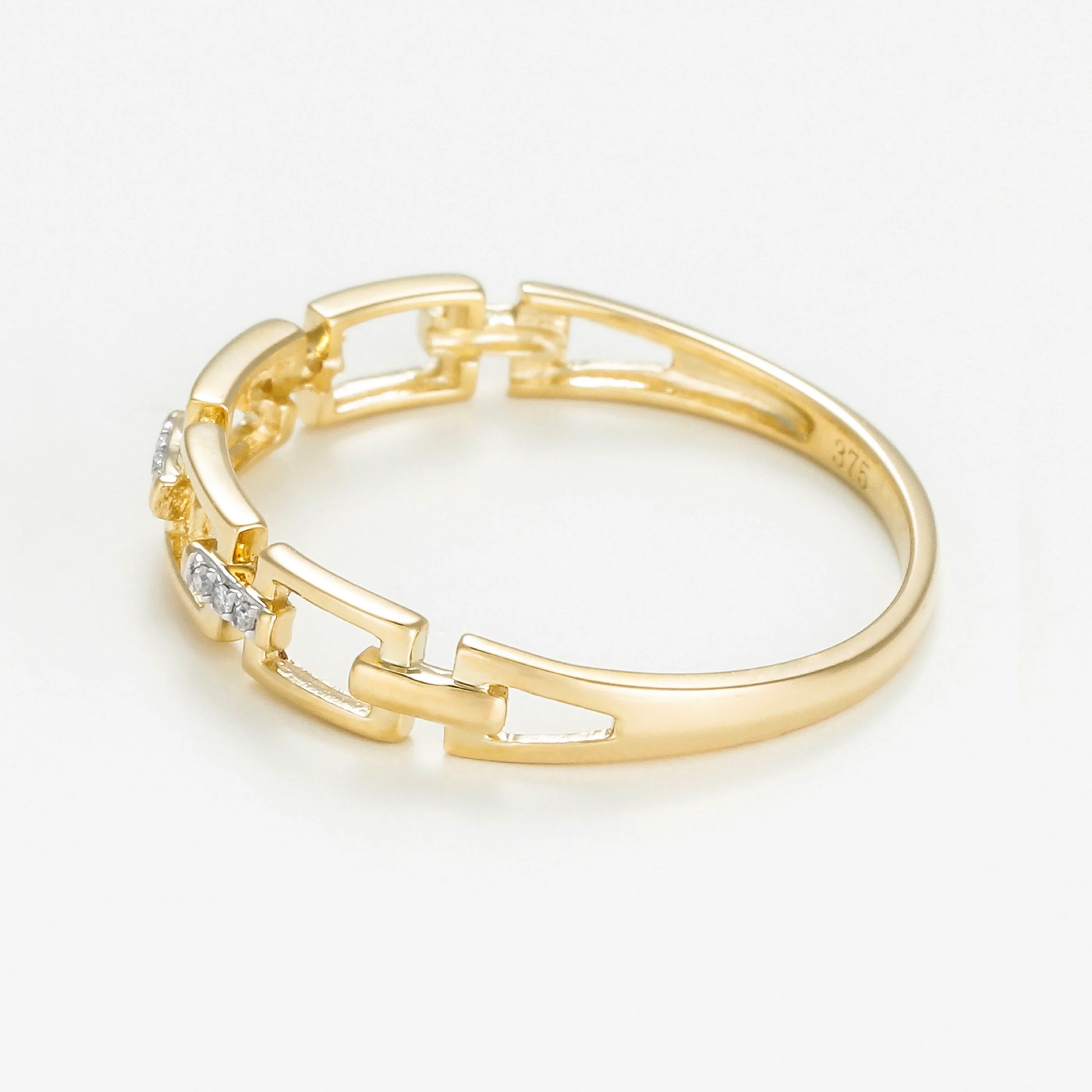 Bague "Maillage" D0,01/9 - Or Jaune 375/1000 - Image 3